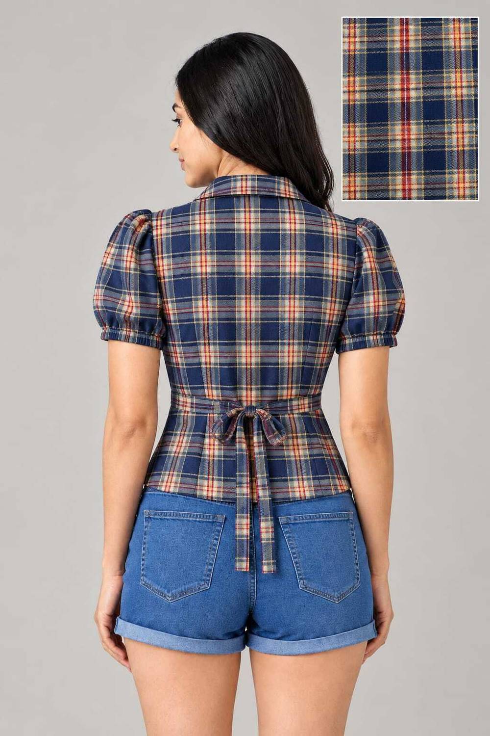 HSINTERNATIOAL Women Multicolor Checkered Top - Image 2