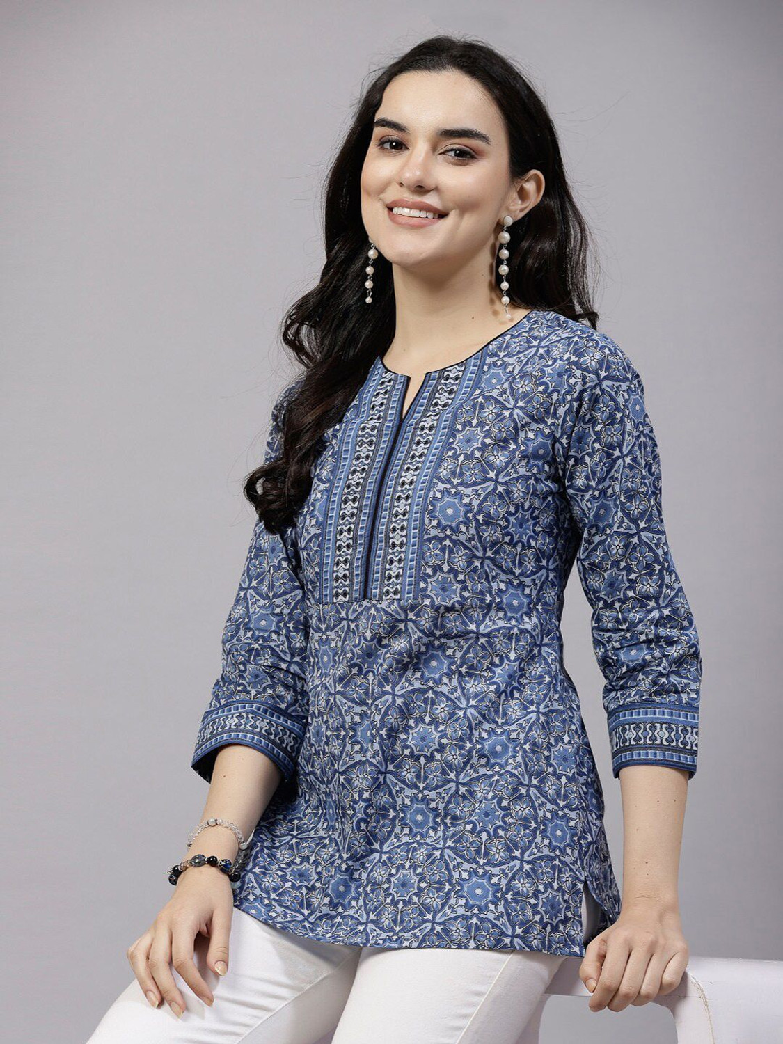 Image of METRONAUT Casual Printed Women Blue Top