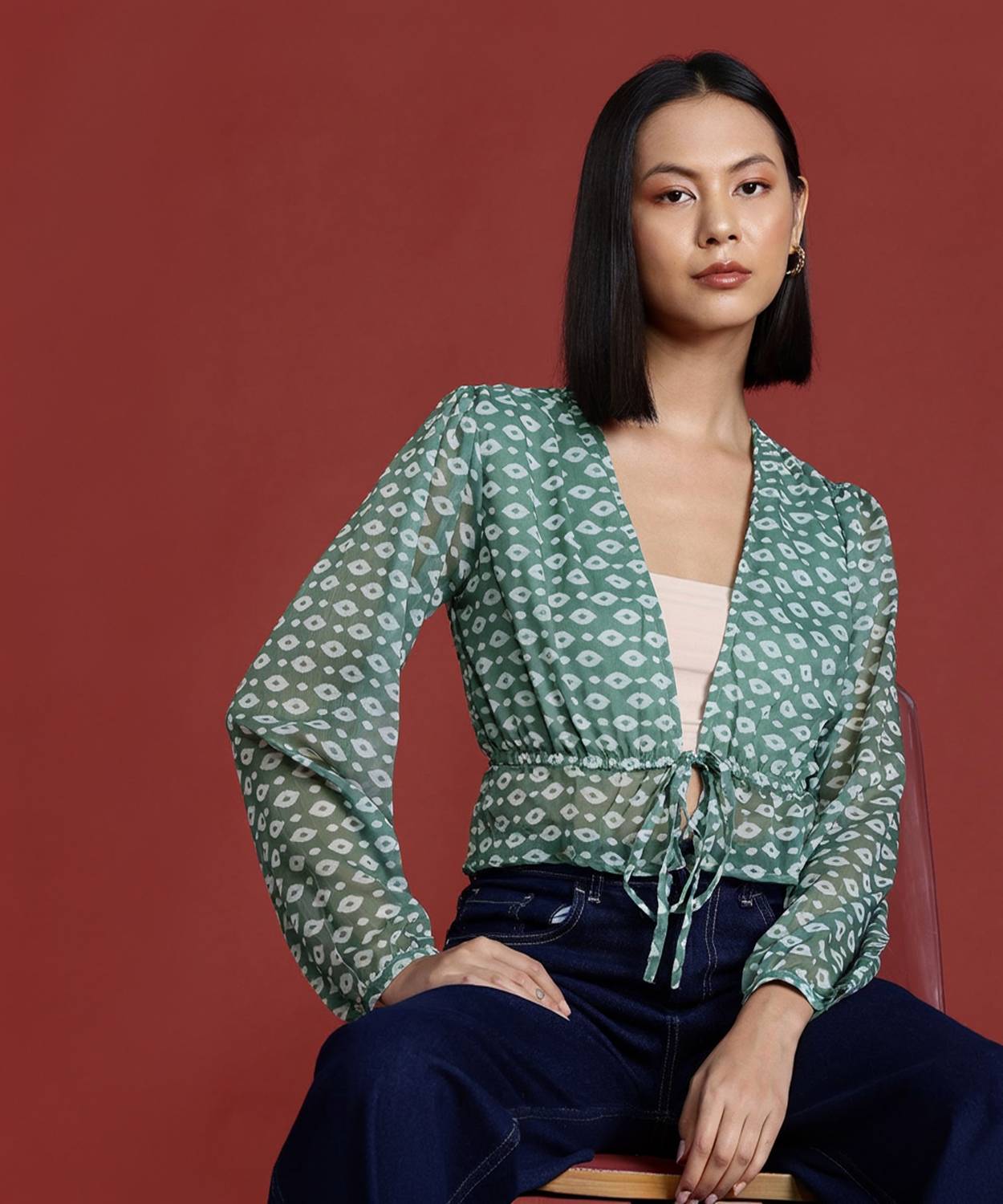 all about you Casual Printed Women Green Top