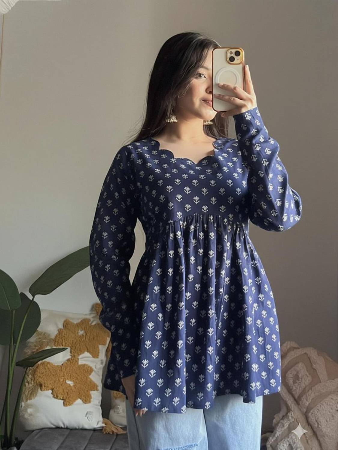 Krishna sakhi Women Printed Flared Kurta