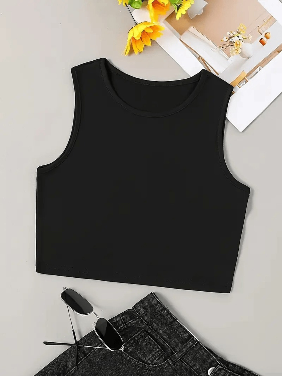 Image of Preeo Casual Solid Women Black, White, Brown Top