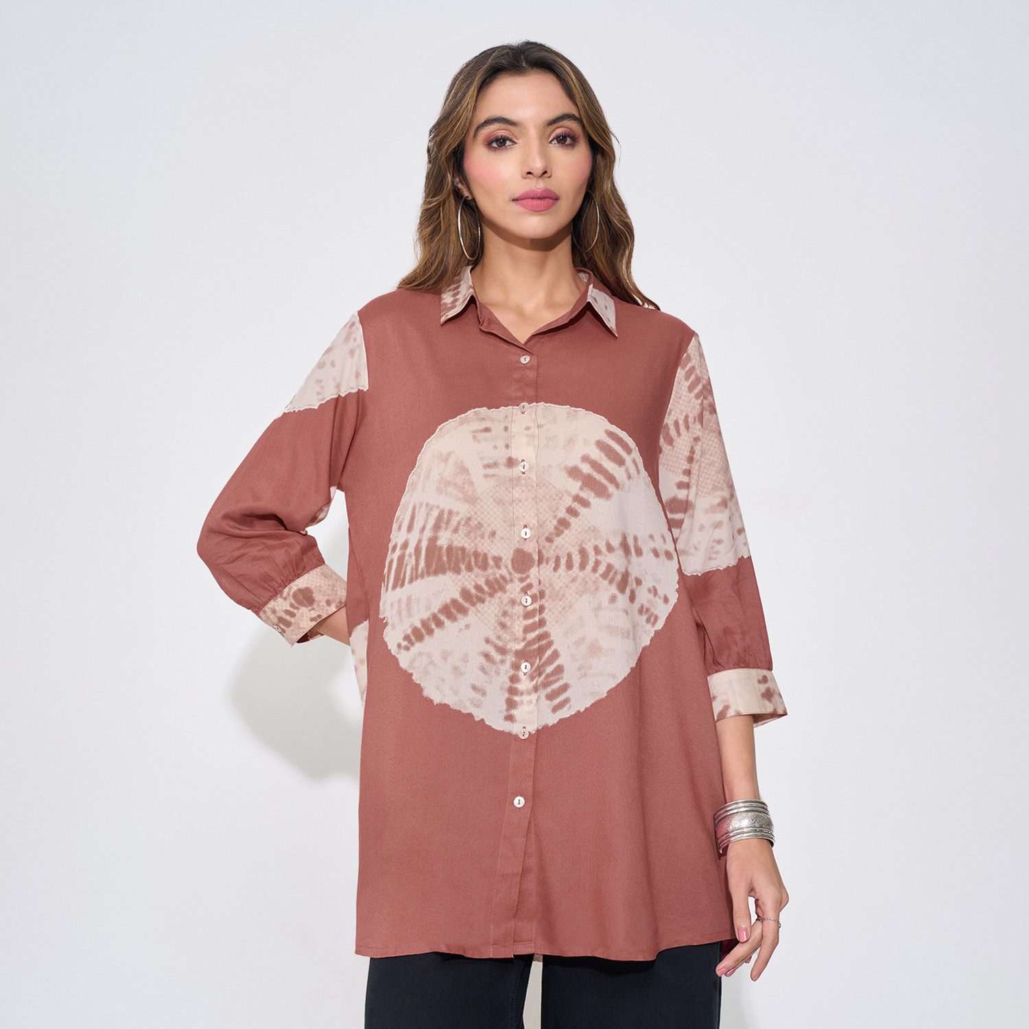 Image of Rangmanch by Pantaloons Casual Printed Women Pink Top