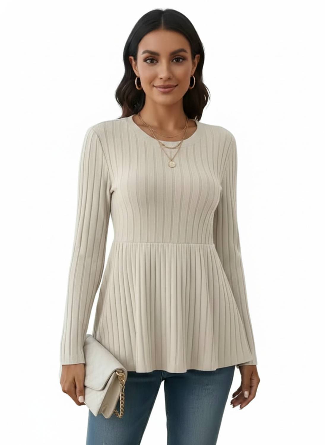 BindalTradersss Casual Self Design Women Beige Top