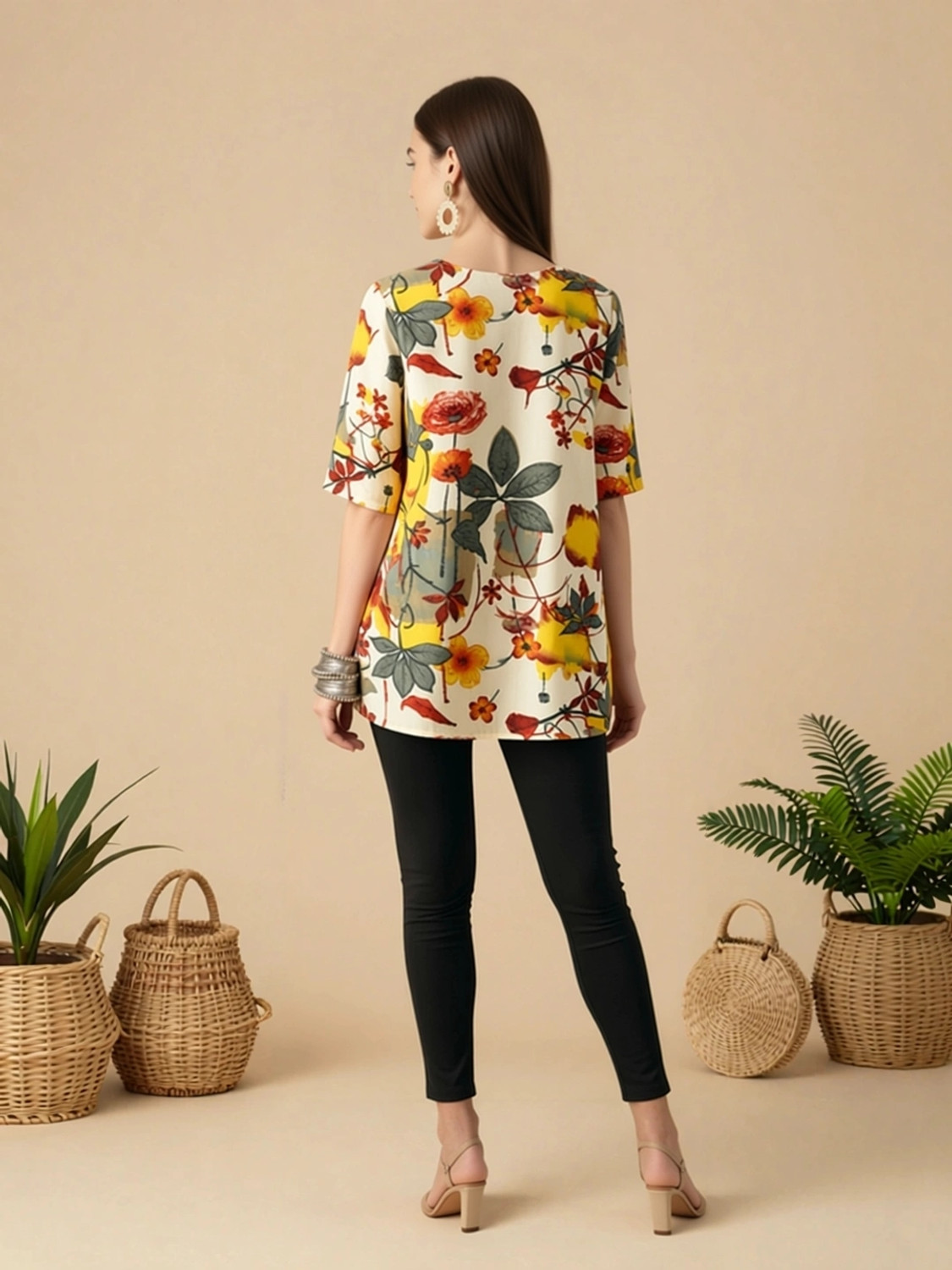 Image of EthnicBasket Women Printed Tunic Kurta