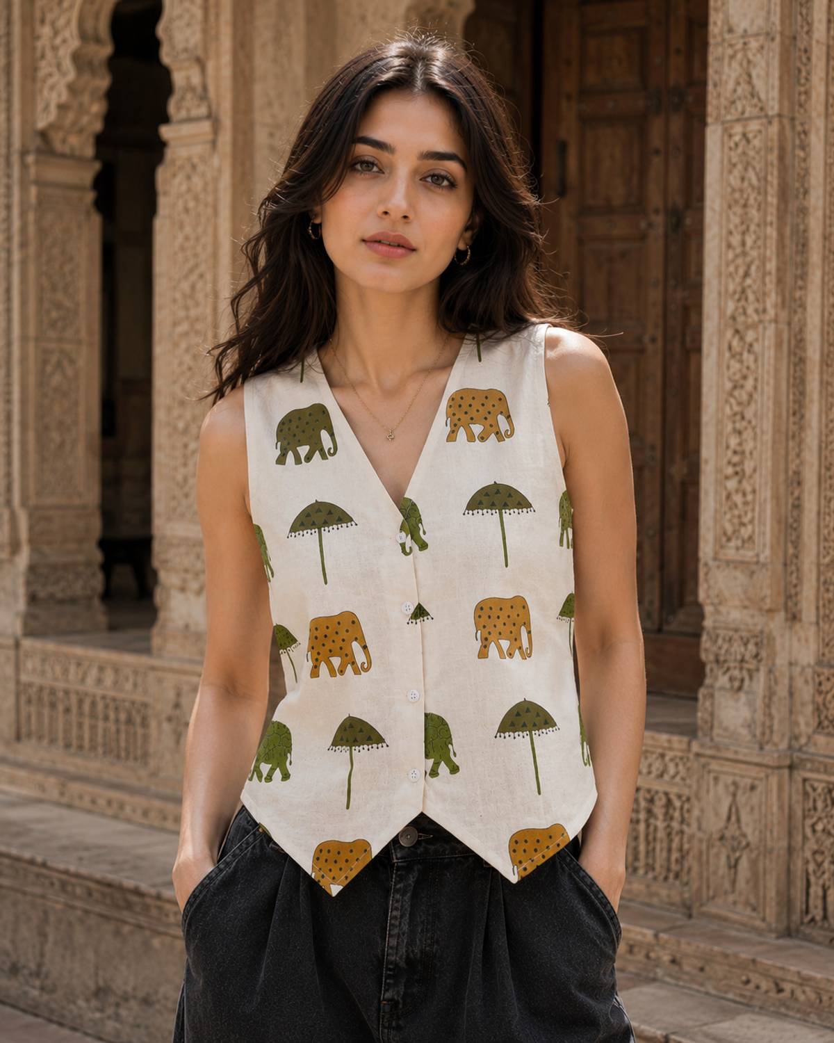 vaankosh with v logo Casual Floral Print Women Multicolor Top
