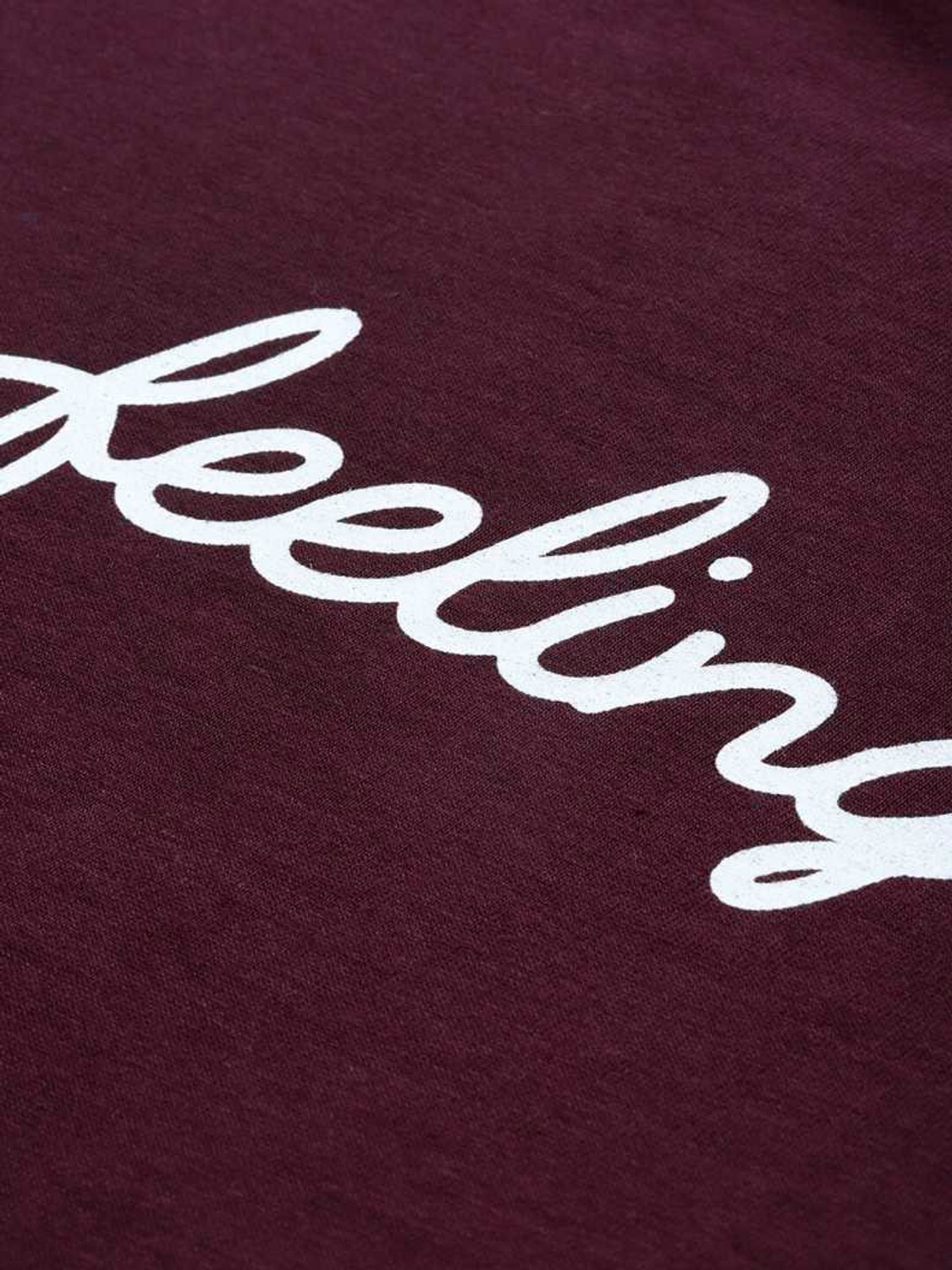 Image of Patche Typography Women Round Neck Maroon T-Shirt