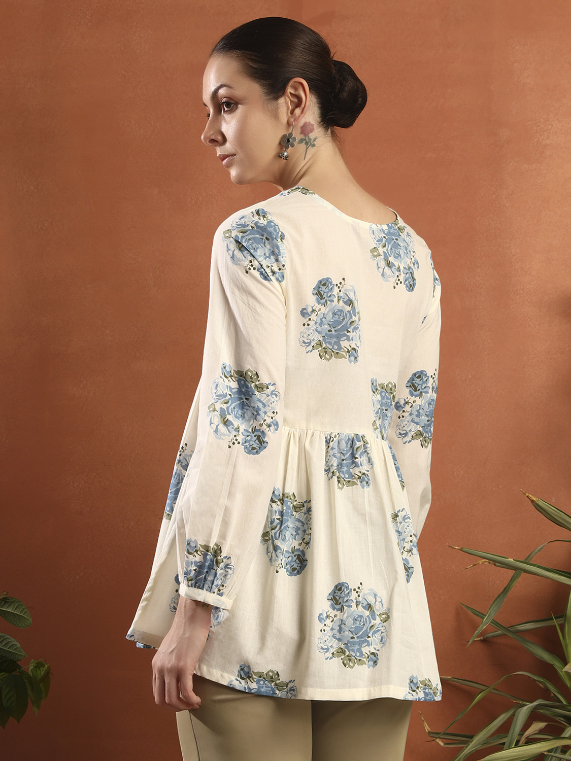 Image of Kirnya Casual Printed Women Blue Top