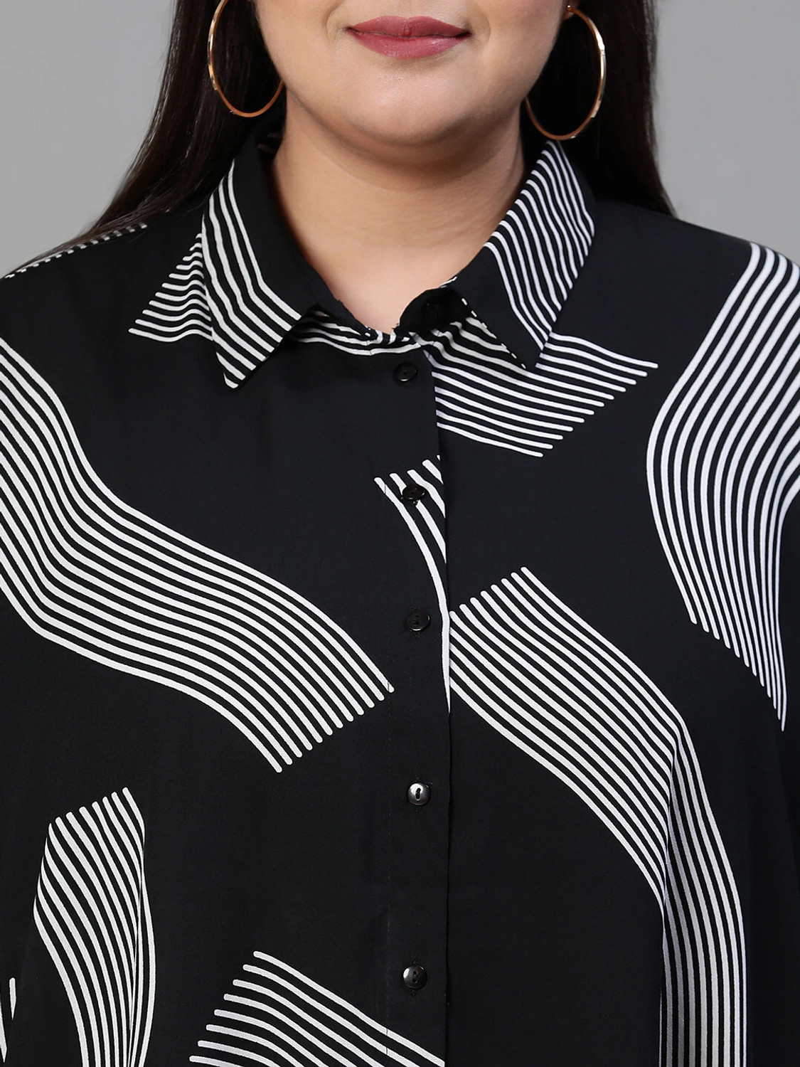 Image of OXOLLOXO Casual Printed Women Black, White Top