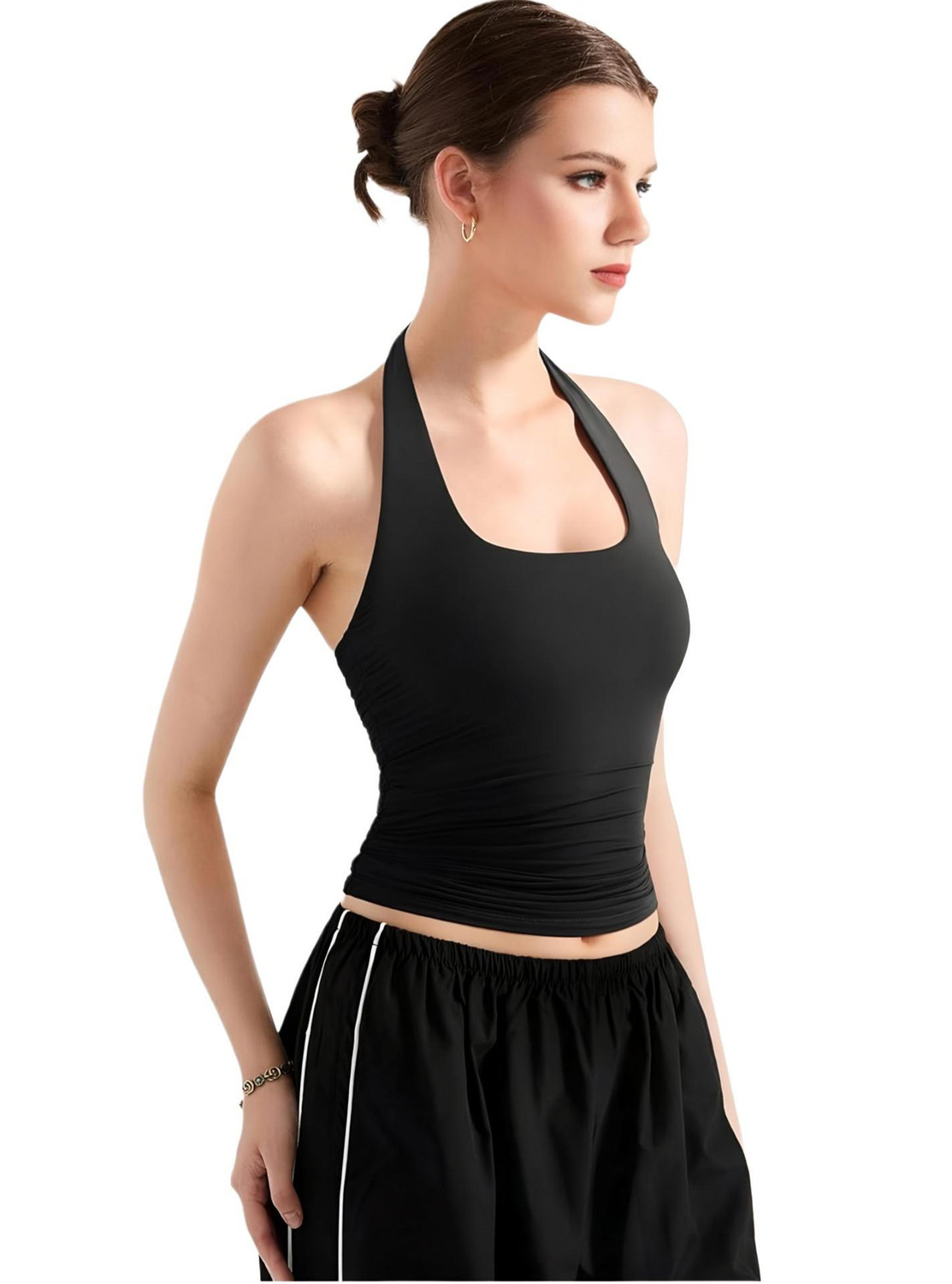 Image of SIGHTBOMB Casual Solid Women Black Top