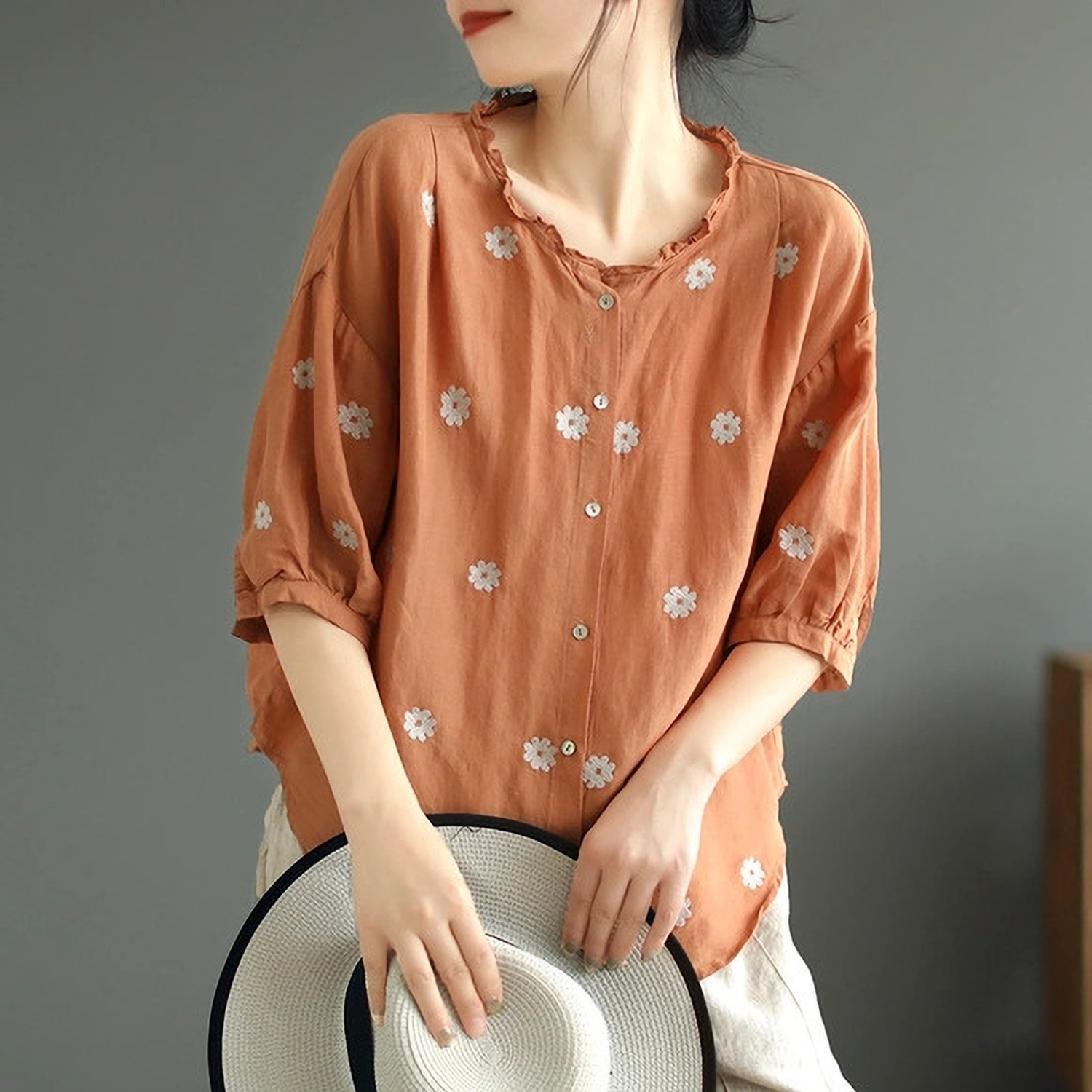 Image of Aaradhy Casual Embroidered, Floral Print Women Purple Top