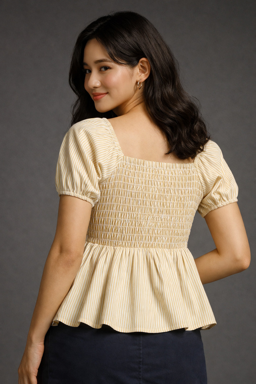Image of BNS Casual Striped Women Yellow Top