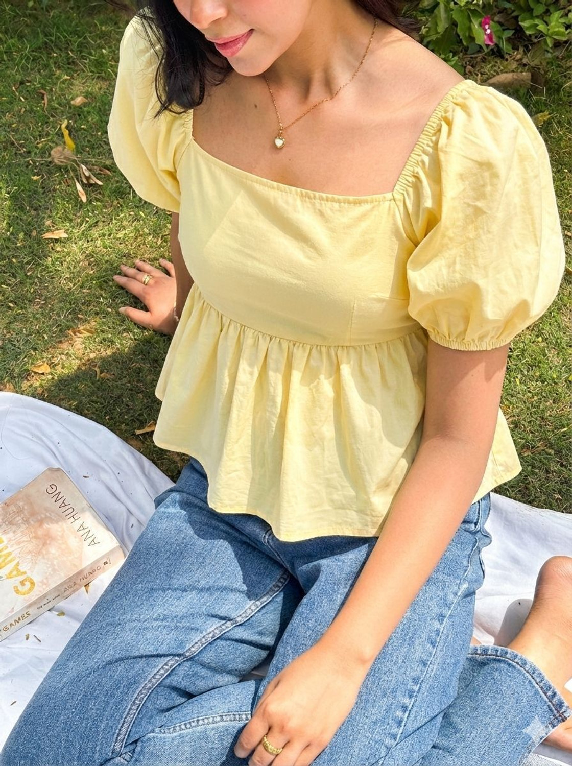 Image of NUSARA Casual Printed Women Yellow Top