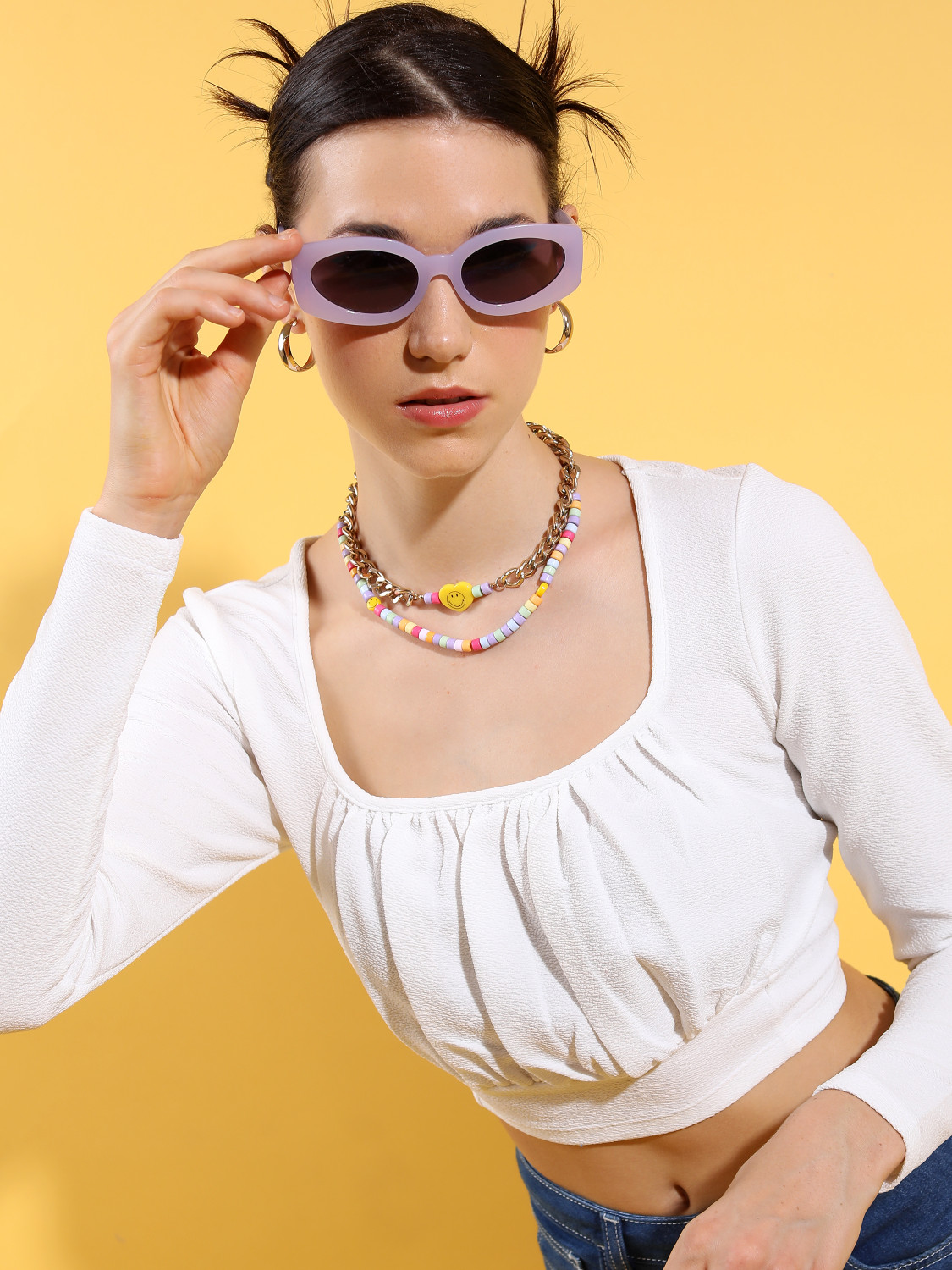 Image of Tokyo Talkies Casual Solid Women White Top