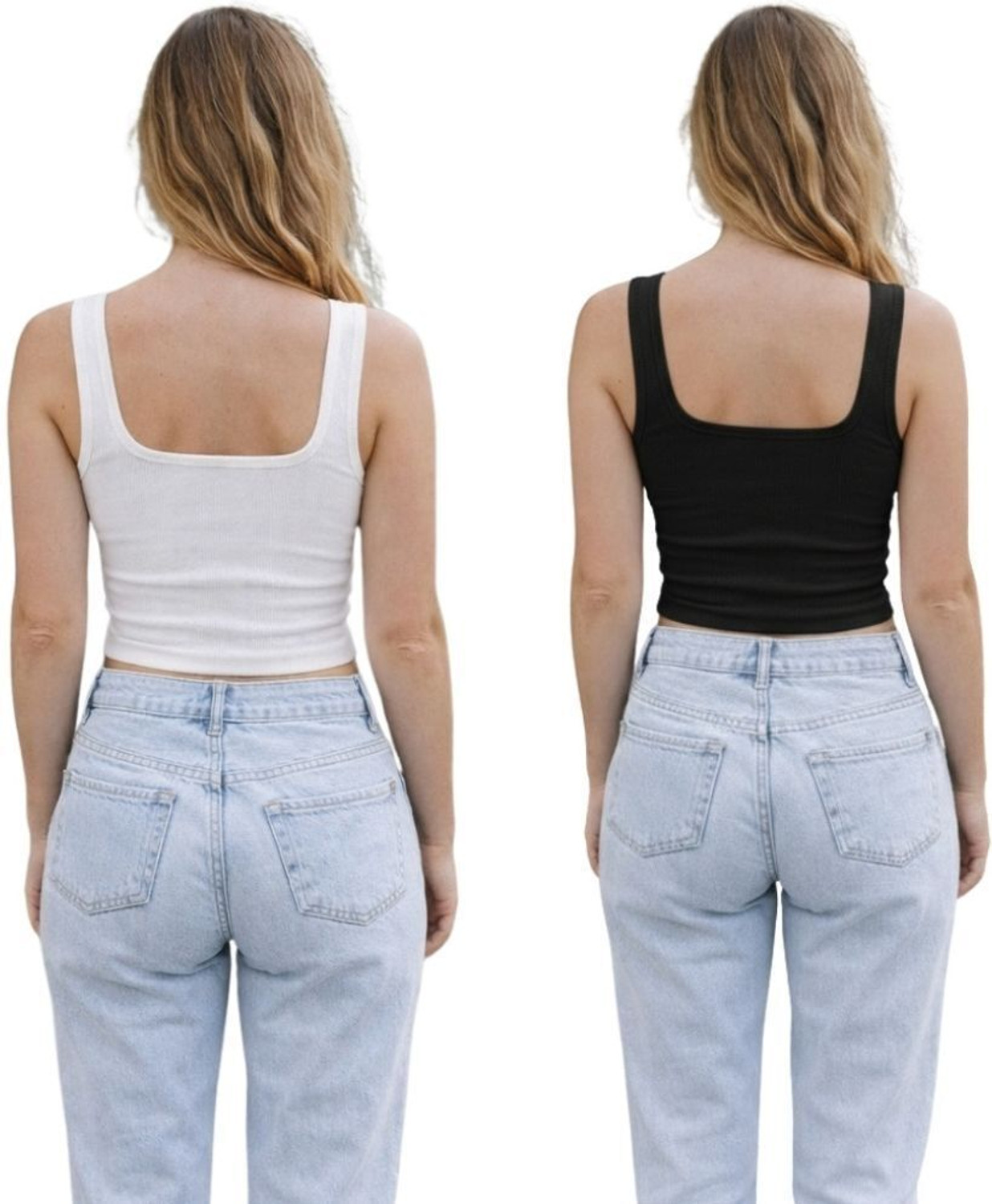 Image of WALLICO Casual Solid Women White, Black Top