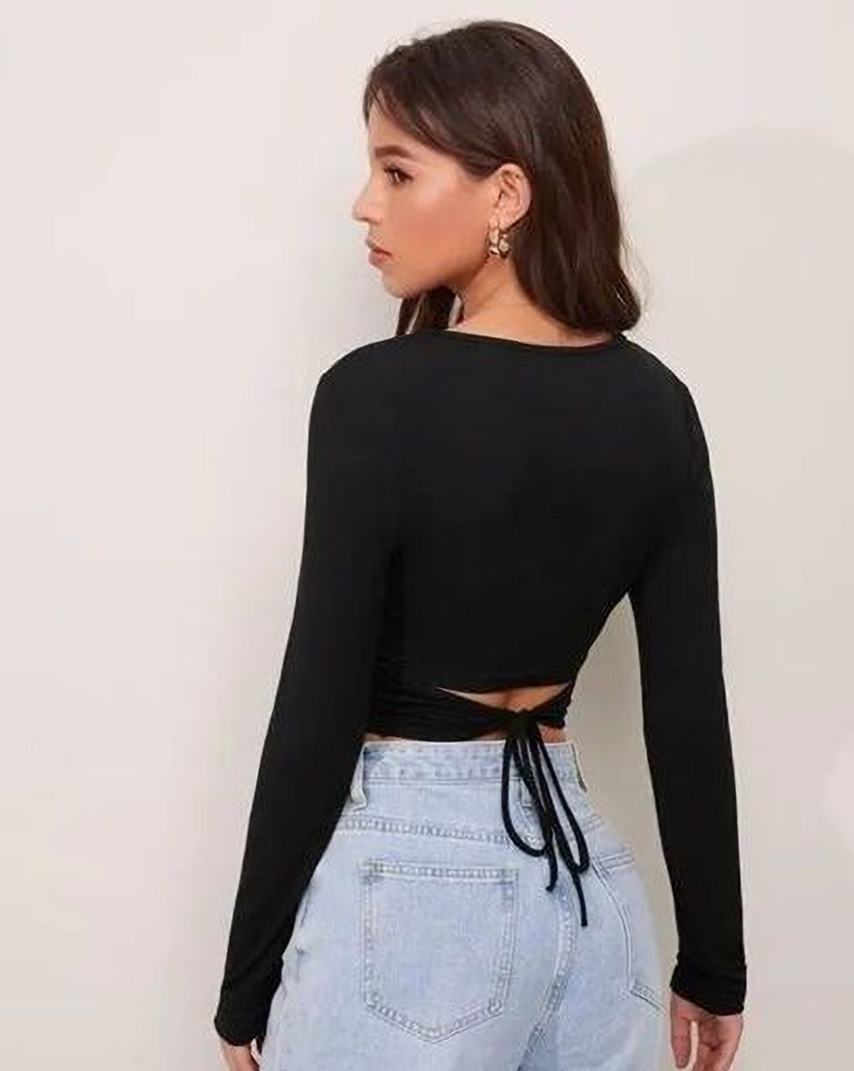 Image of Sovi fashion Casual Self Design Women Black Top