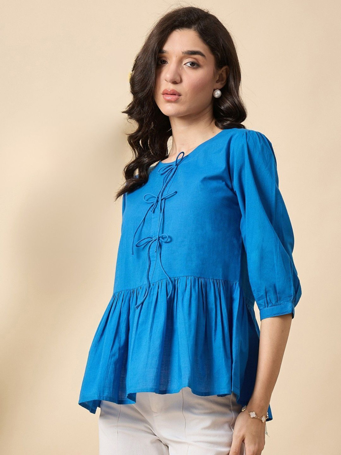 Image of ZUMMER Casual Solid Women Blue Top