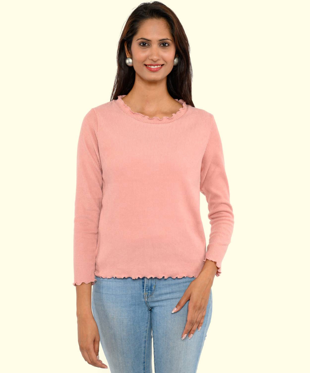 Amadore Casual Self Design Women Pink Top