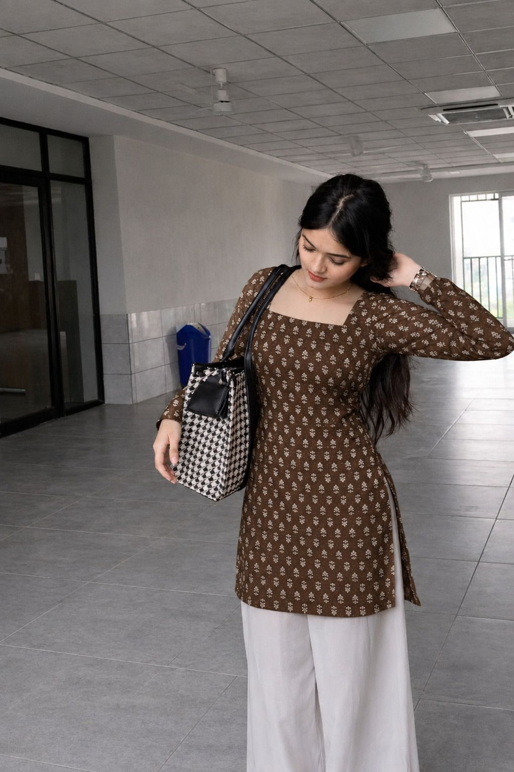 Image of Chhapainama fashion Casual Printed Women Brown Top