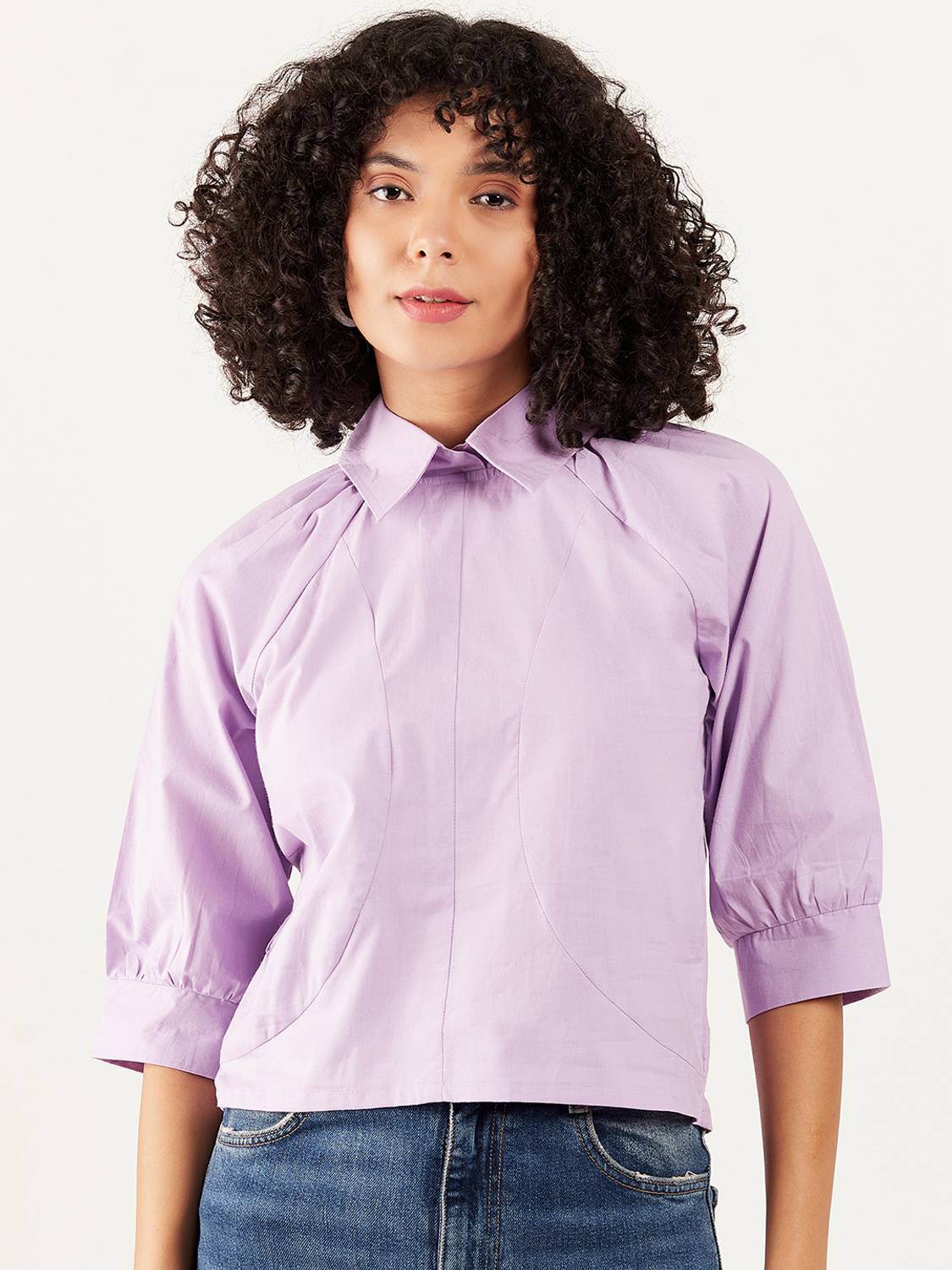 ATHENA Casual Striped Women Purple Top