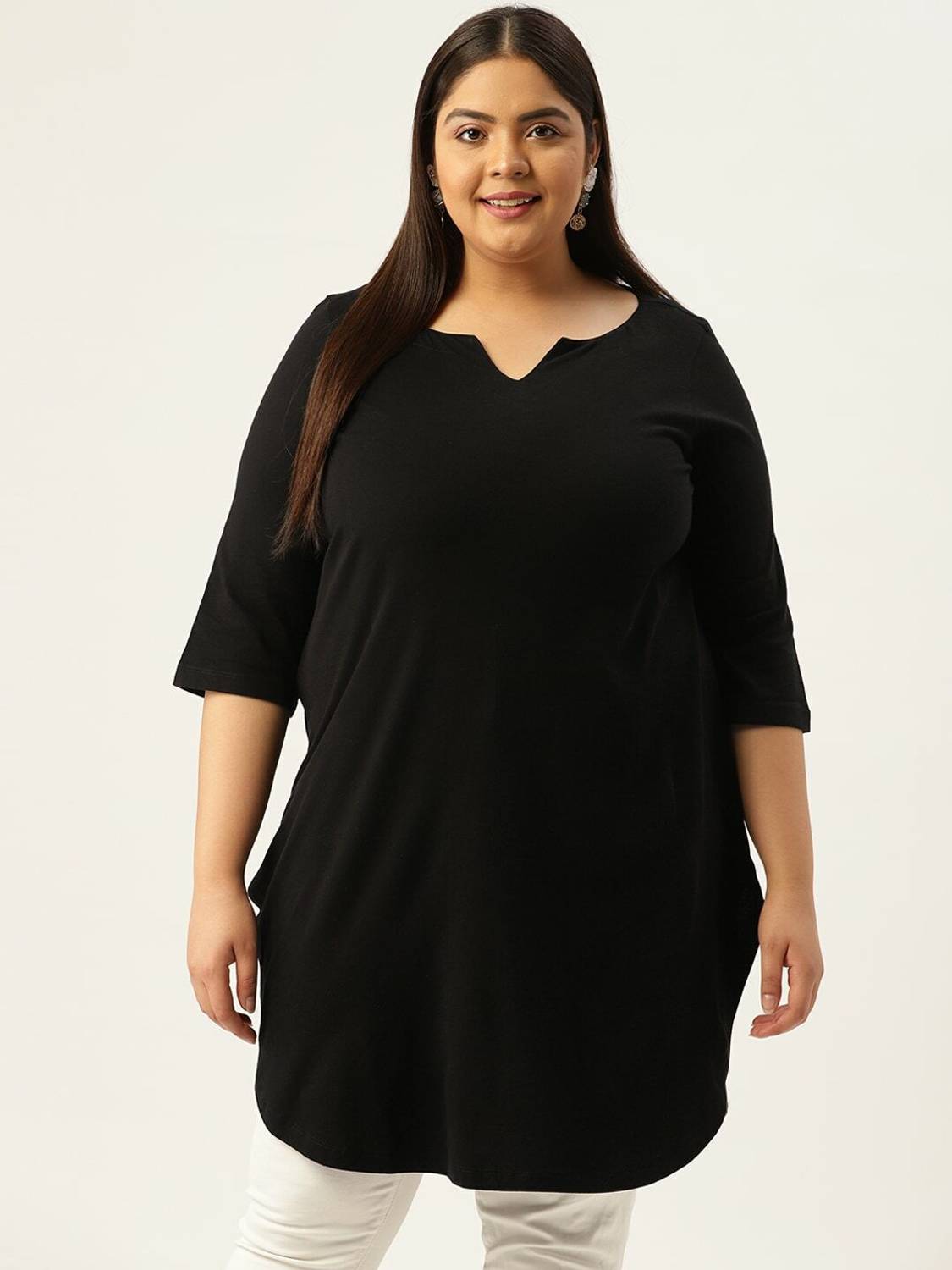 Amydus Casual Solid Women Black Top