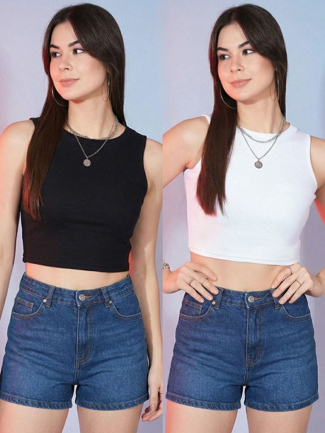 Image of WALLICO Casual Self Design Women Black, White Top