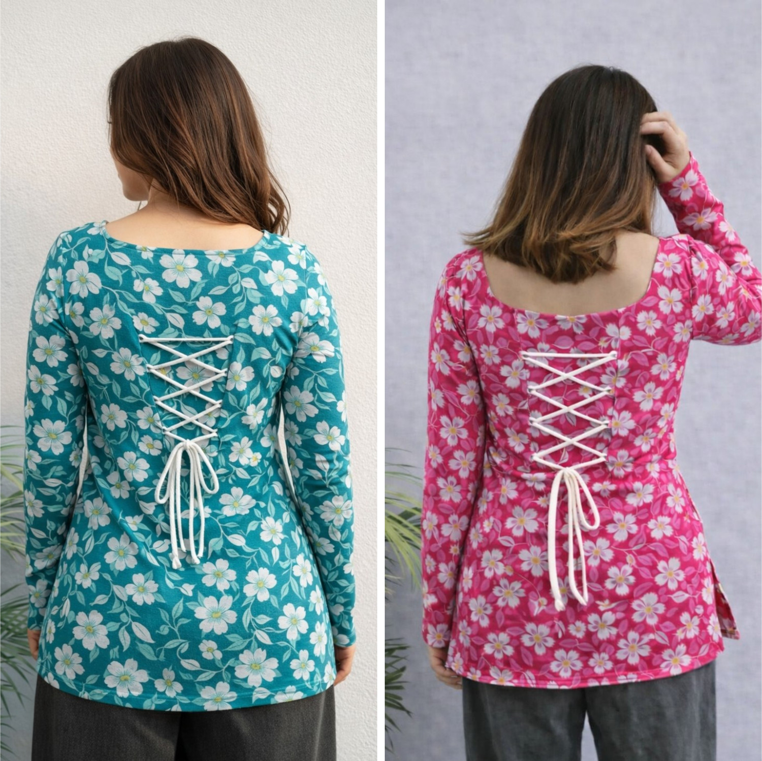 Image of AOSLY Casual Printed Women Blue, Red Top