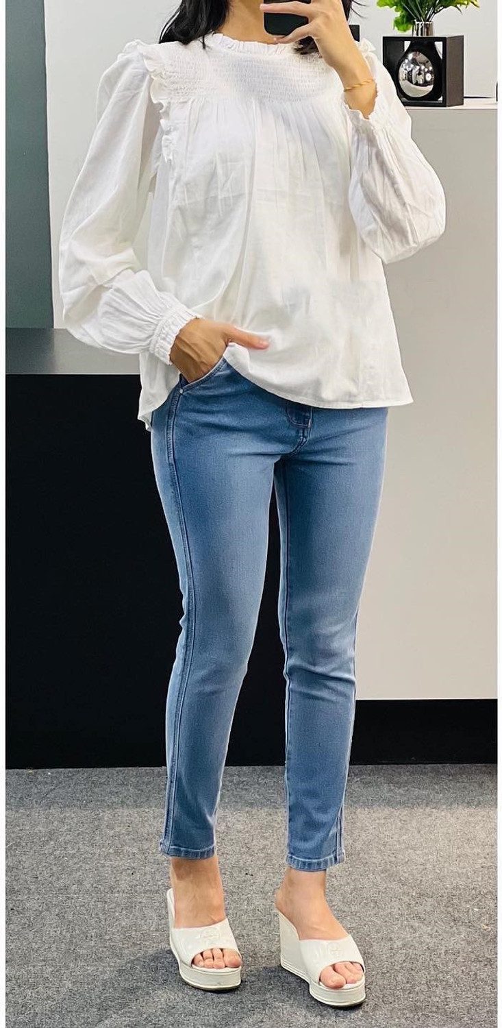 Image of Sahajanand etp Casual Self Design Women White Top
