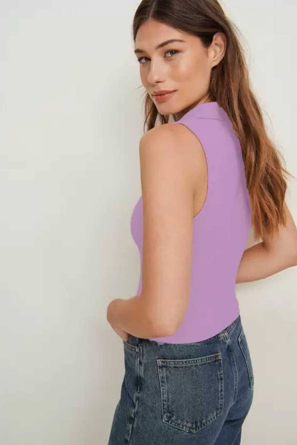 Image of DRESSBIZ Casual Solid Women Purple, Black Top