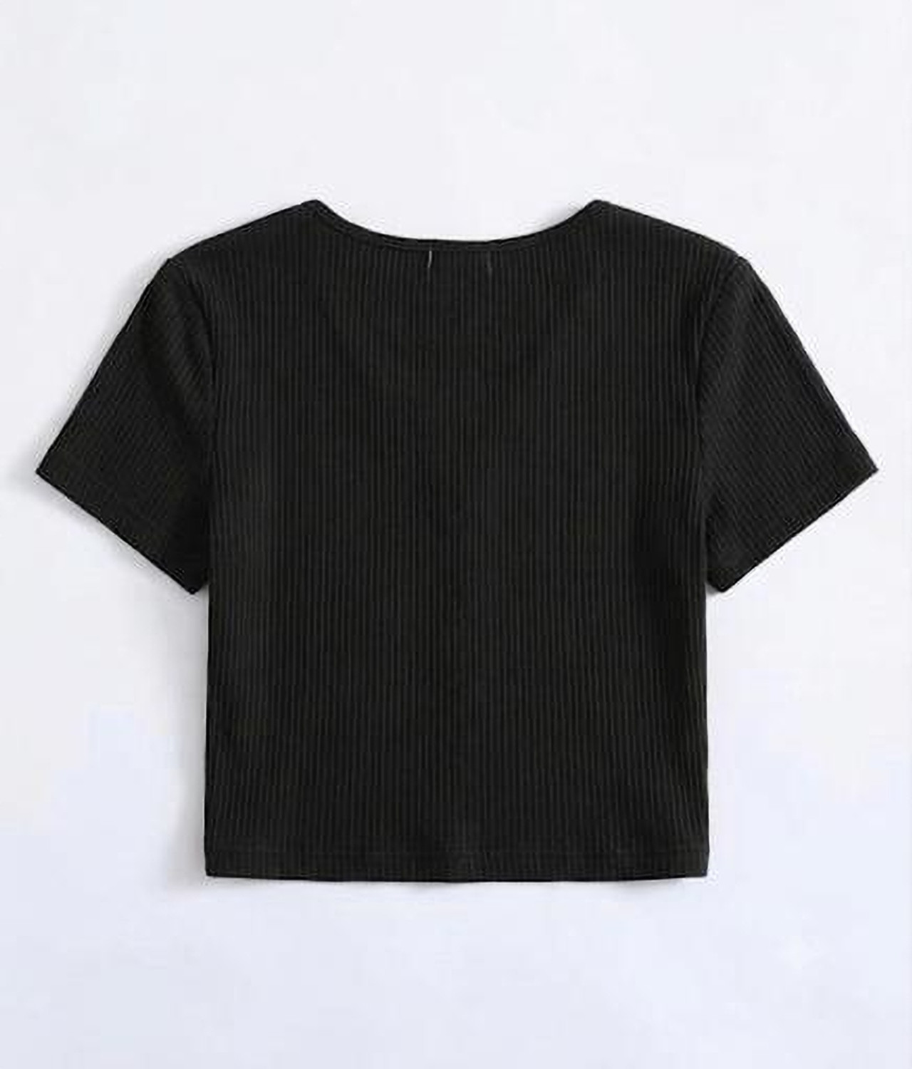 Image of CHENECLOTH Casual Self Design Women Black Top