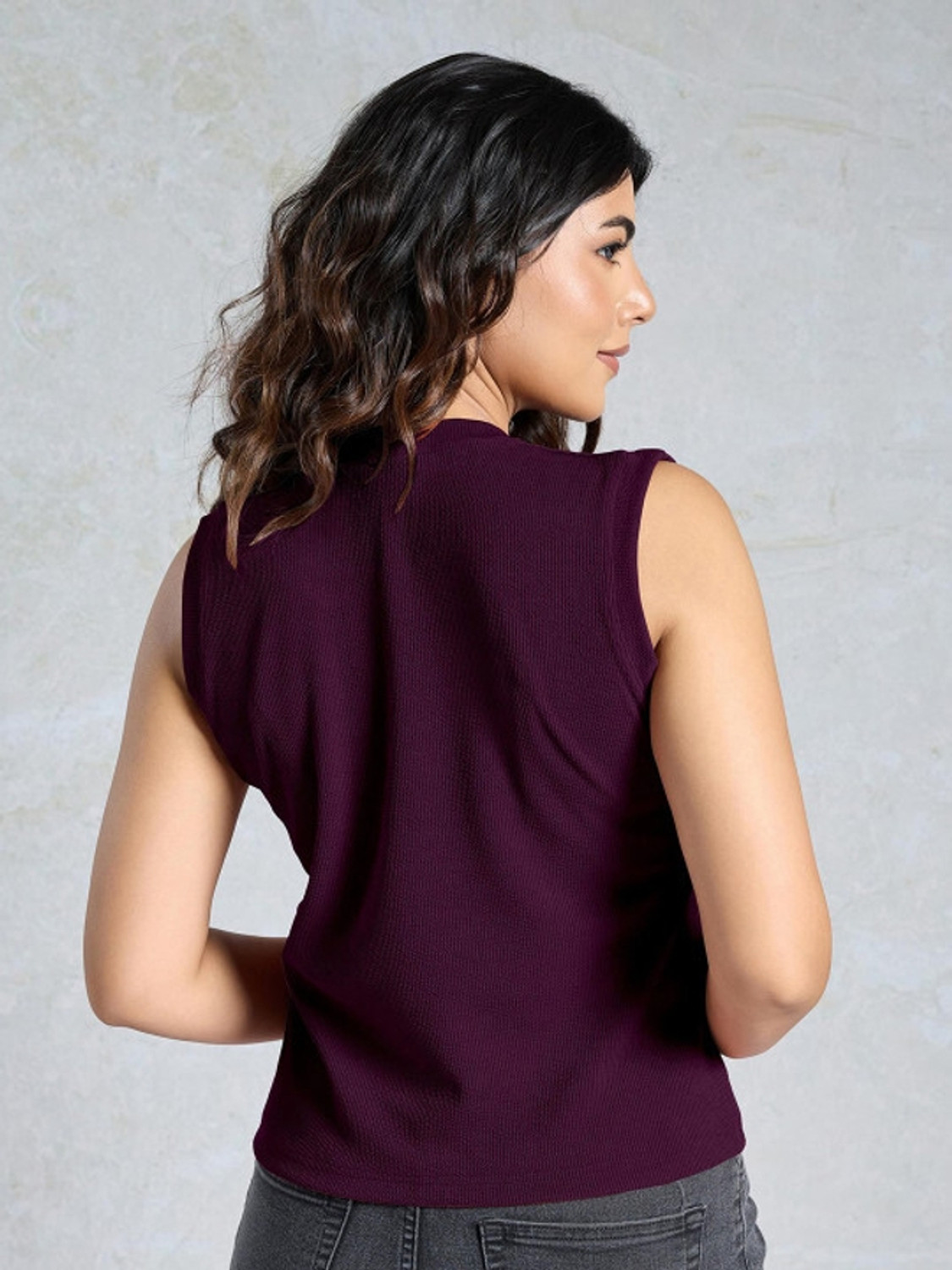 Image of BEELLO STYLE Casual Solid Women Brown, Purple Top