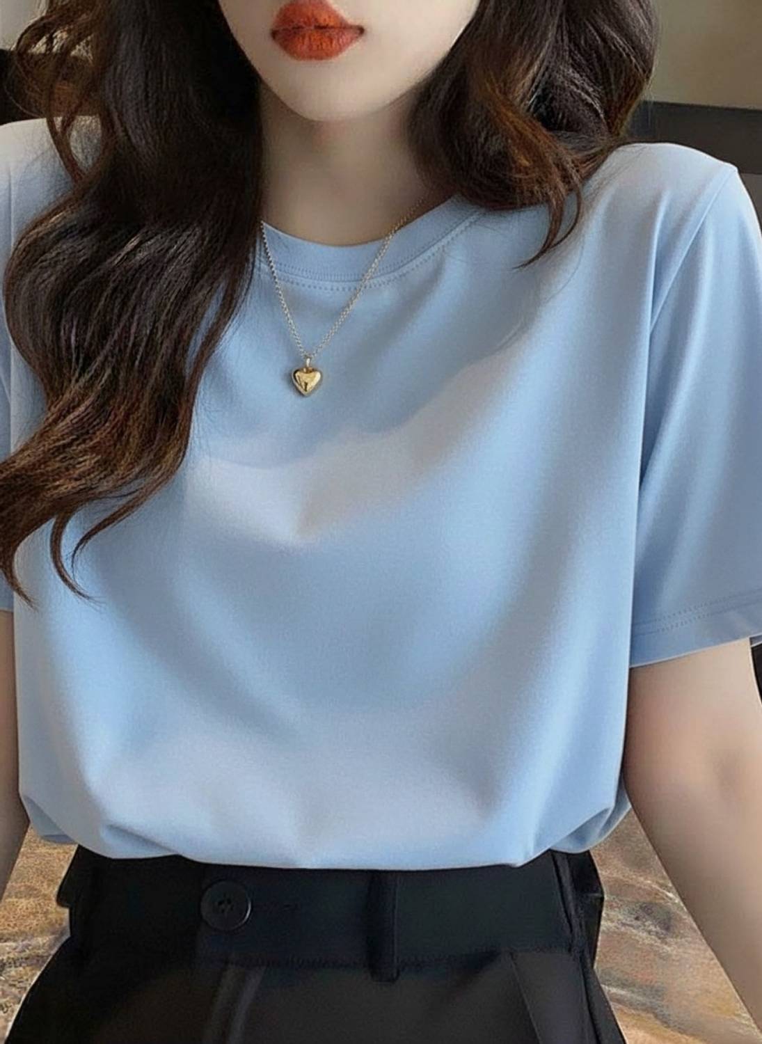 Bliez Casual Solid Women Light Blue Top