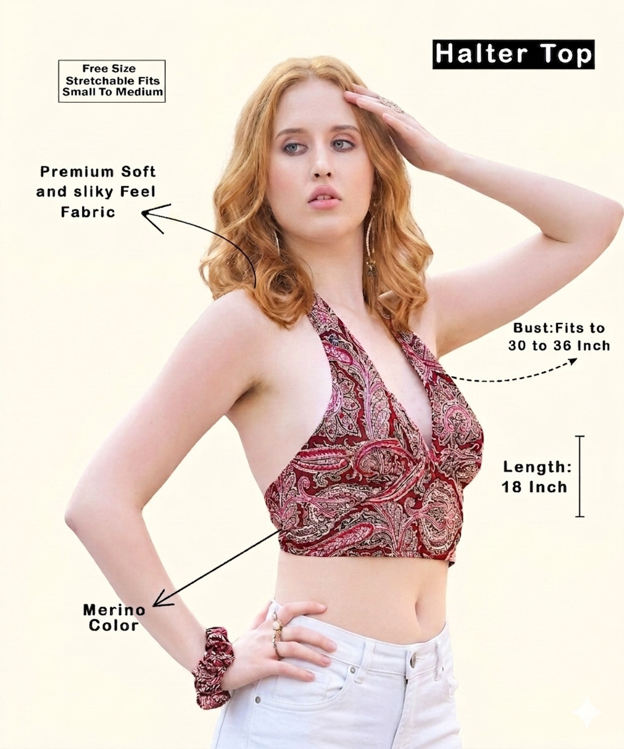 Image of SCUBE DESIGNS Casual Printed Women Maroon Top
