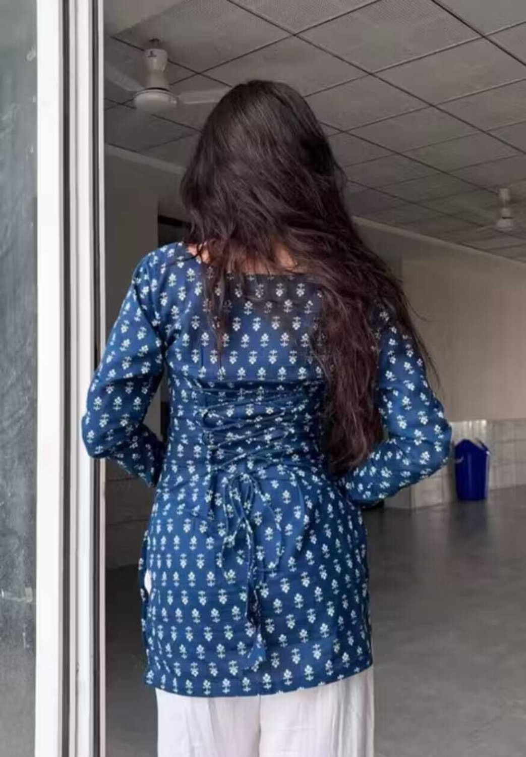 Image of Chhapainama fashion Casual Printed Women Dark Blue Top