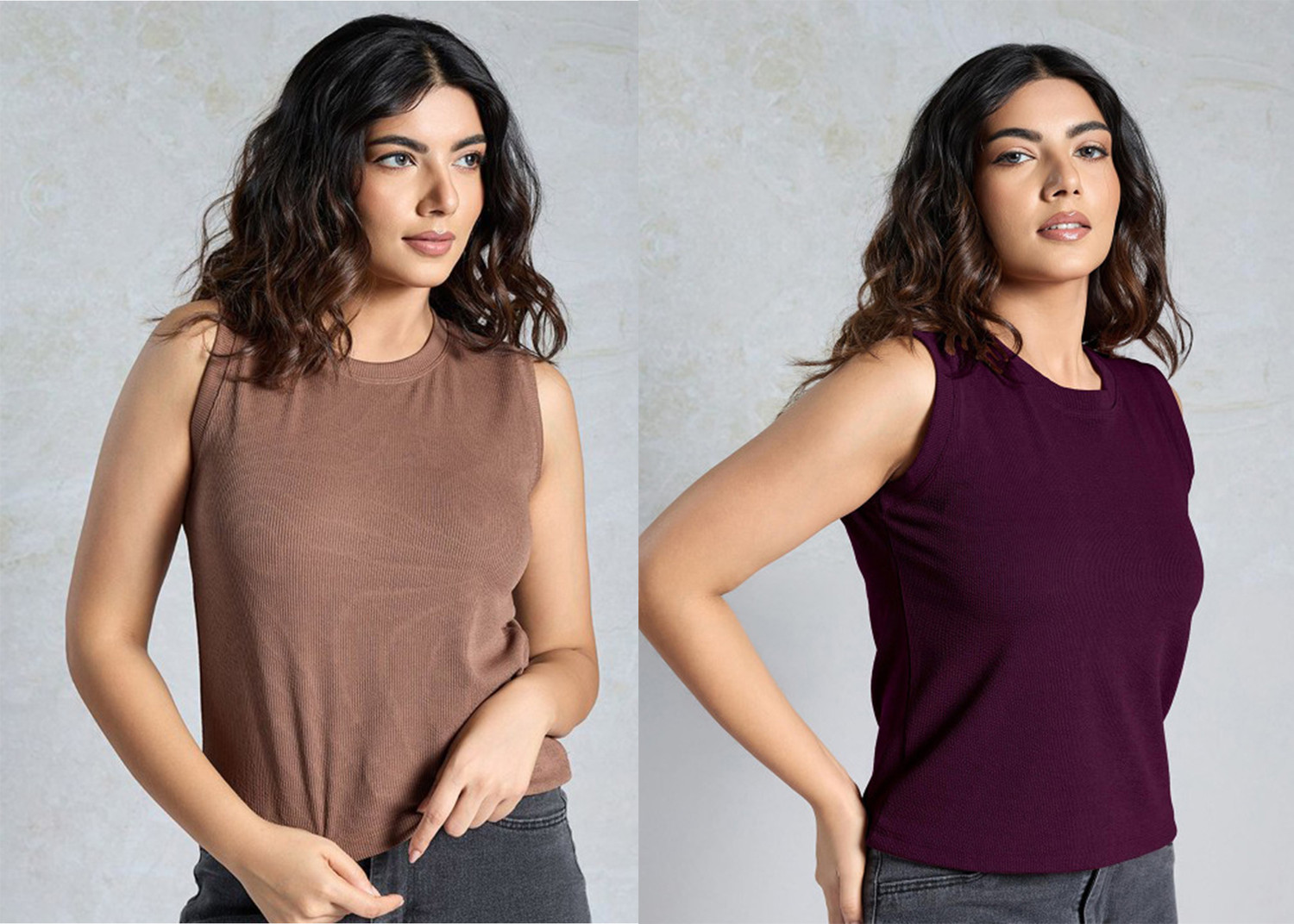Image of BEELLO STYLE Casual Solid Women Brown, Purple Top