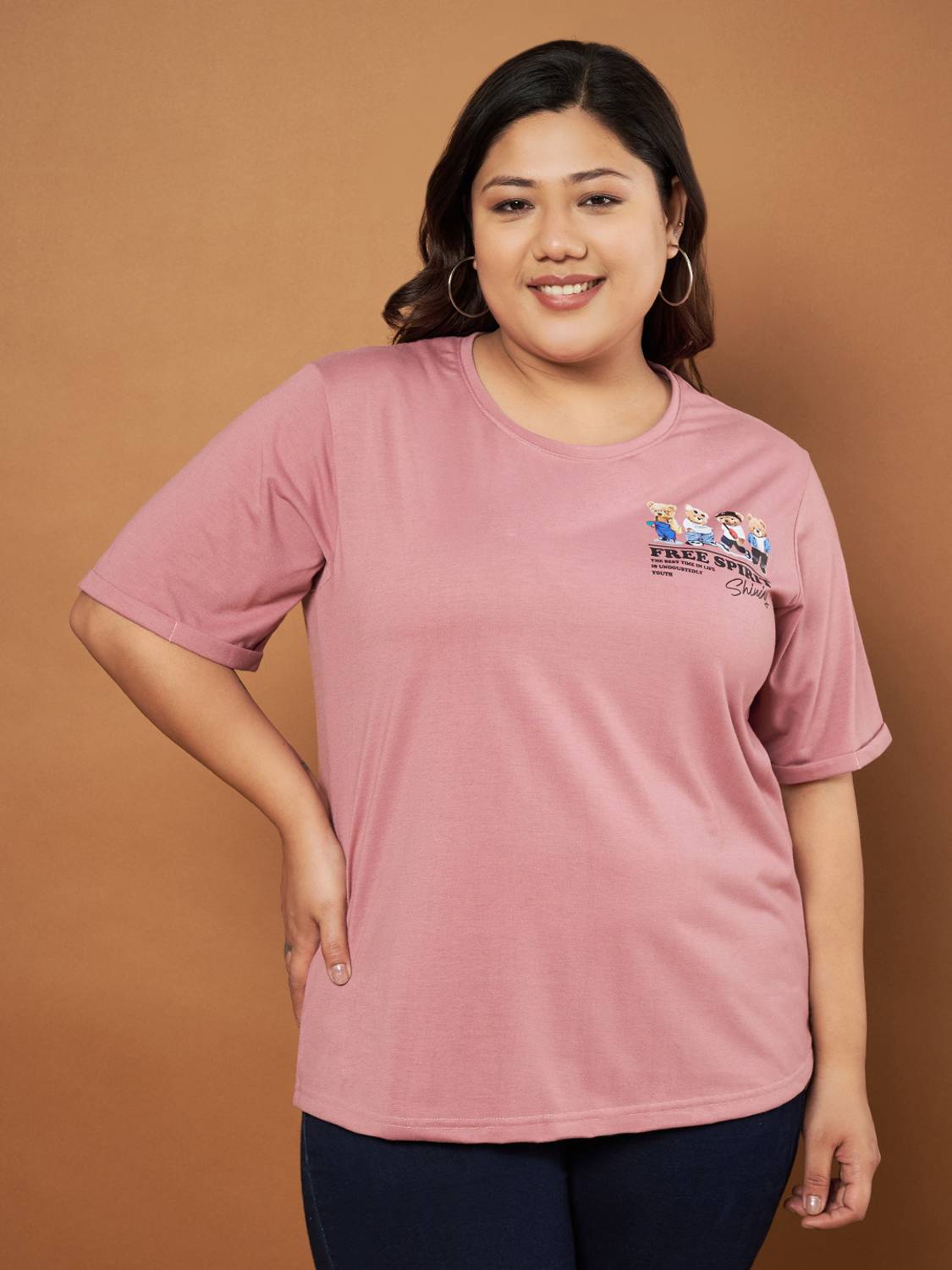 Austivo Casual Printed Women Pink Top