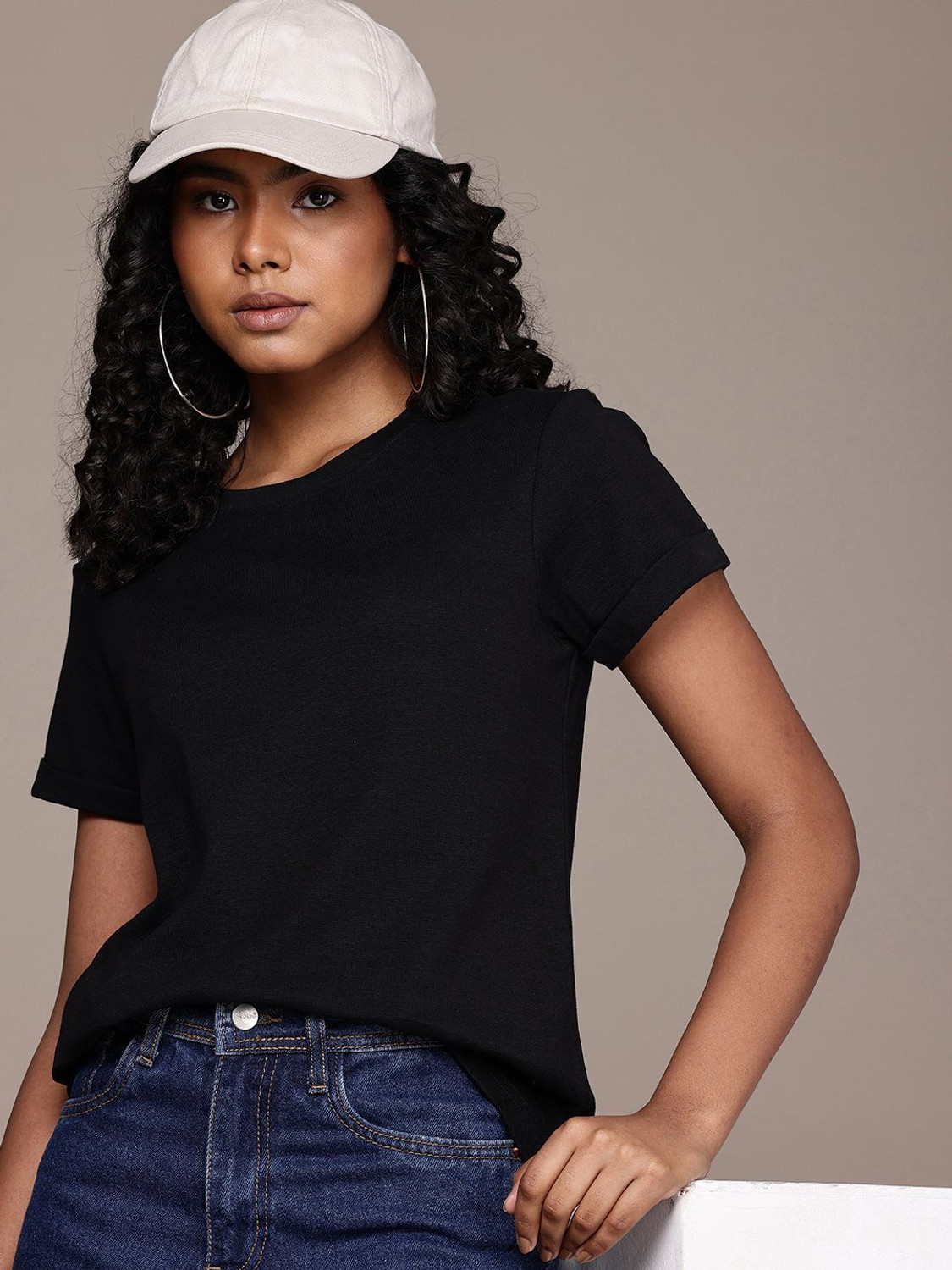 Image of Roadster Casual Solid Women Black Top