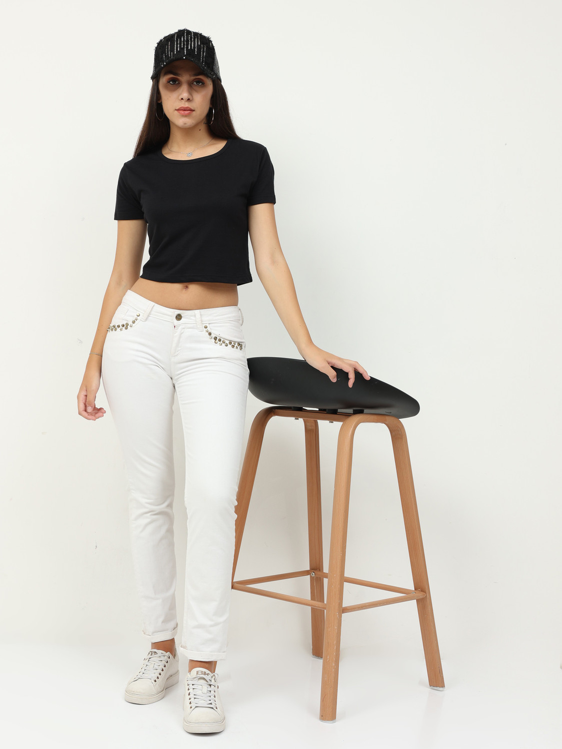 Image of Fleximaa Casual Solid Women Black Top