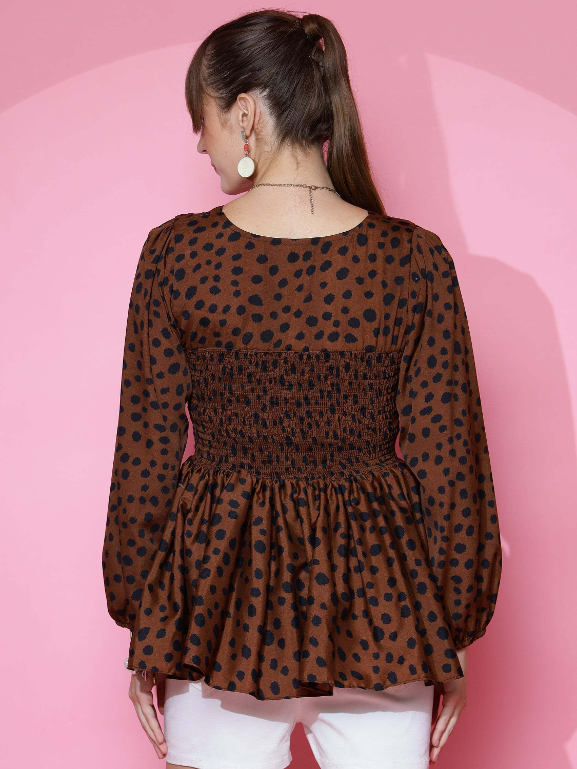 Image of Honky Tonky Casual Printed Women Maroon Top