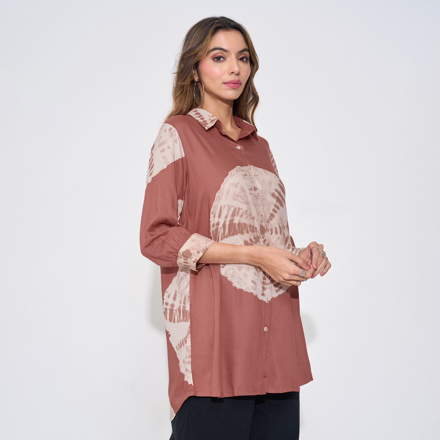 Image of Rangmanch by Pantaloons Casual Printed Women Pink Top