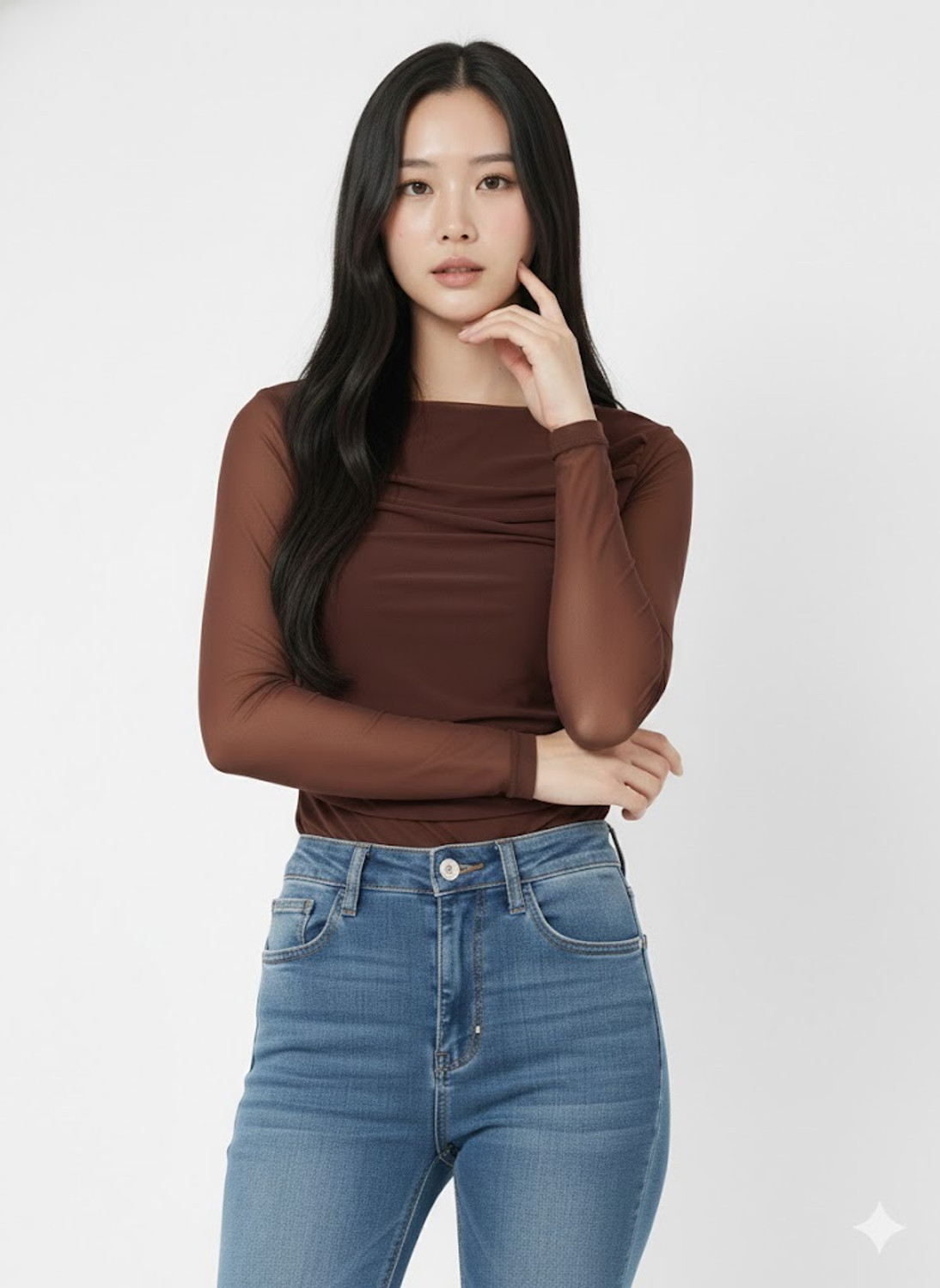 Image of Avyola Casual Solid Women Brown Top