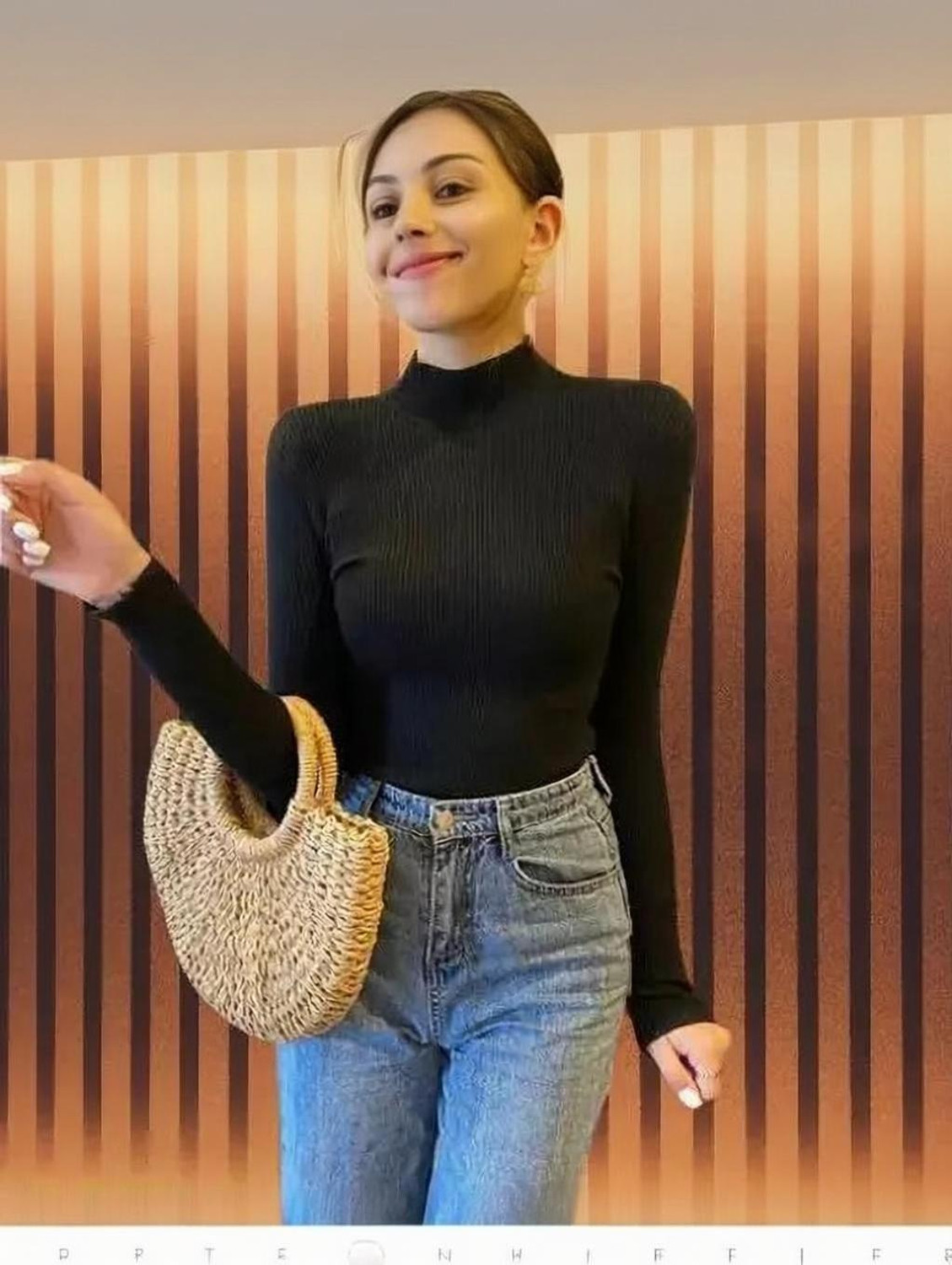 Image of OWN FASHION CLASSIC Casual Self Design Women Black Top