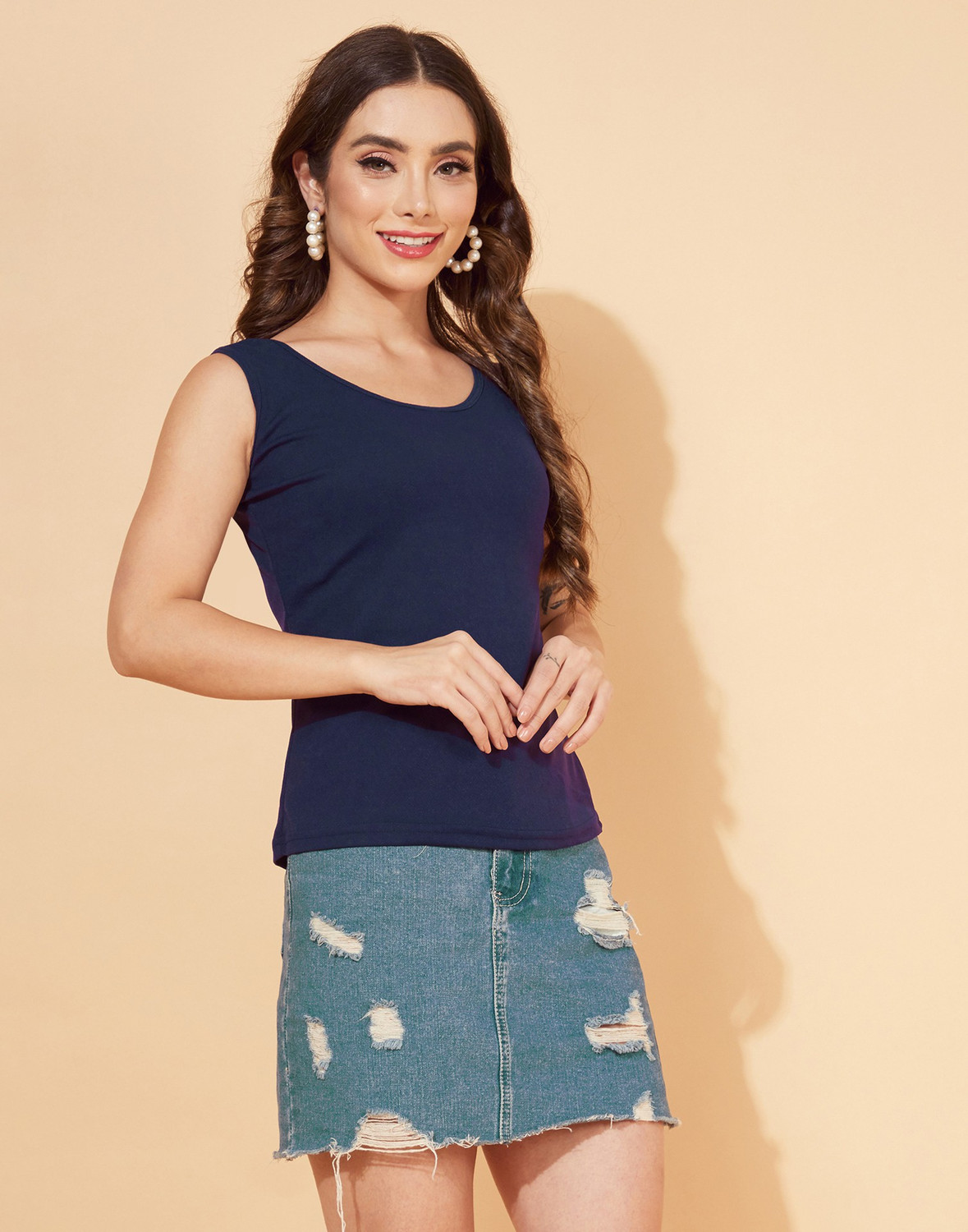 Image of Selvia Casual Solid Women Blue Top