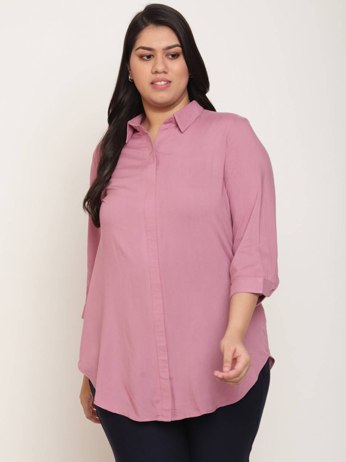 Amydus Casual Solid Women Pink Top