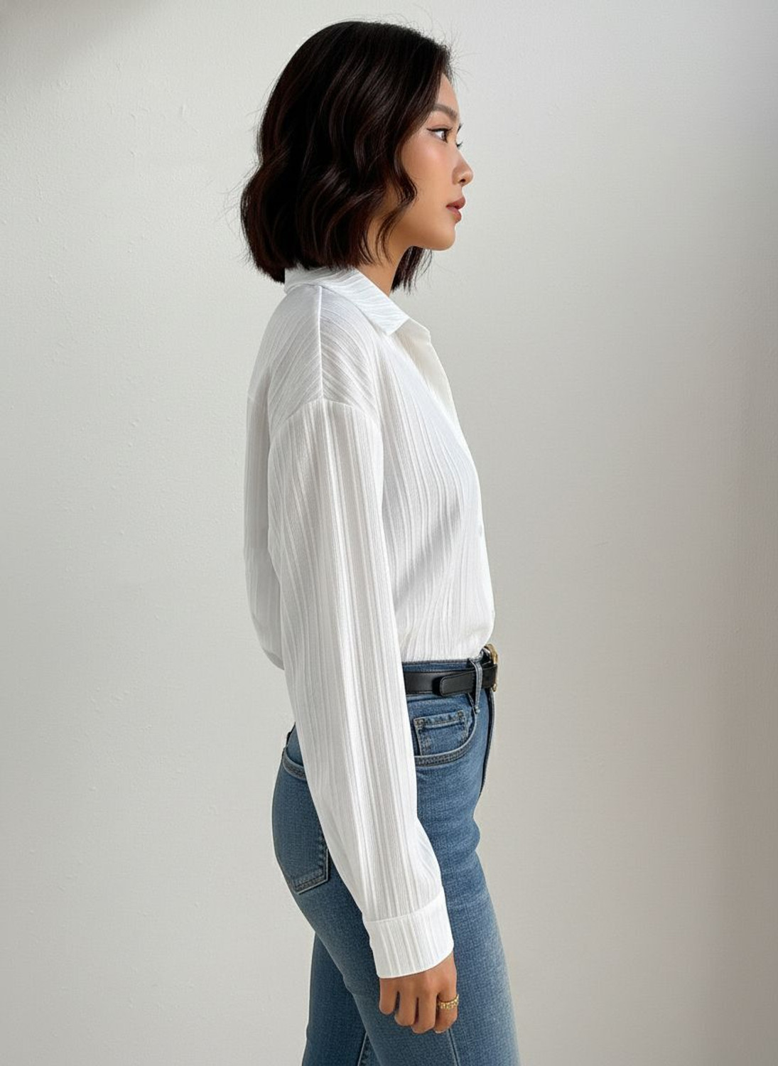 Image of Leriya Fashion Casual Self Design Women White Top