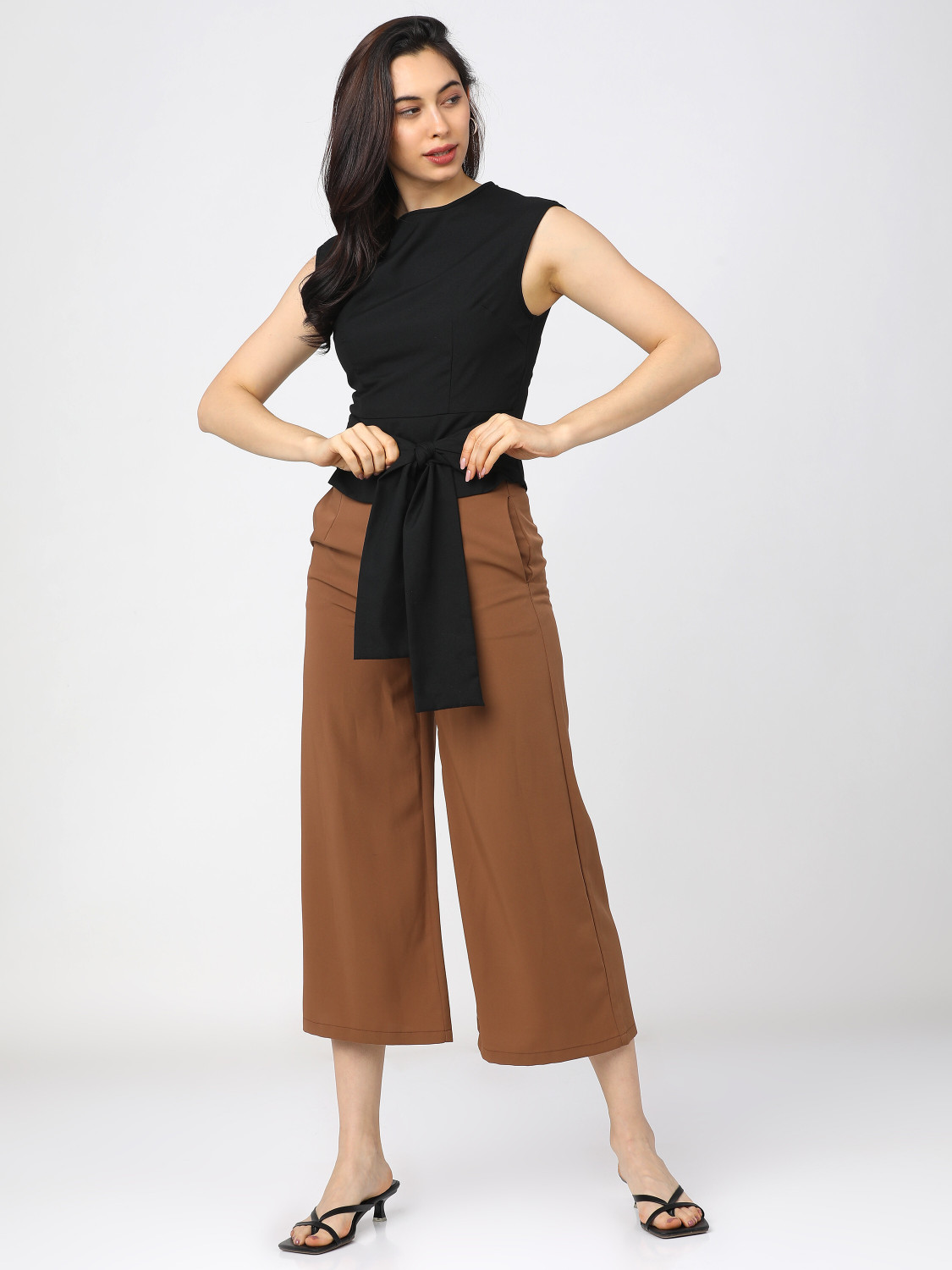 Image of Tokyo Talkies Casual Solid Women Black Top