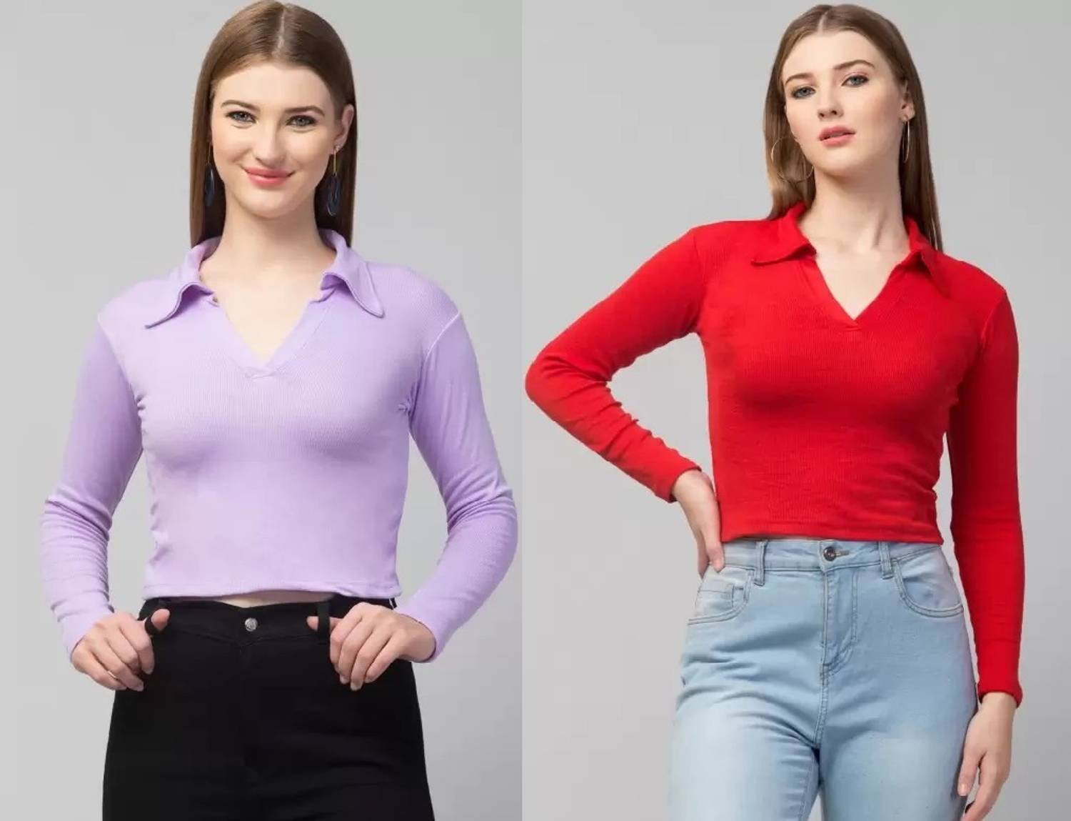 GLADLY Casual Solid Women Purple, Red Top