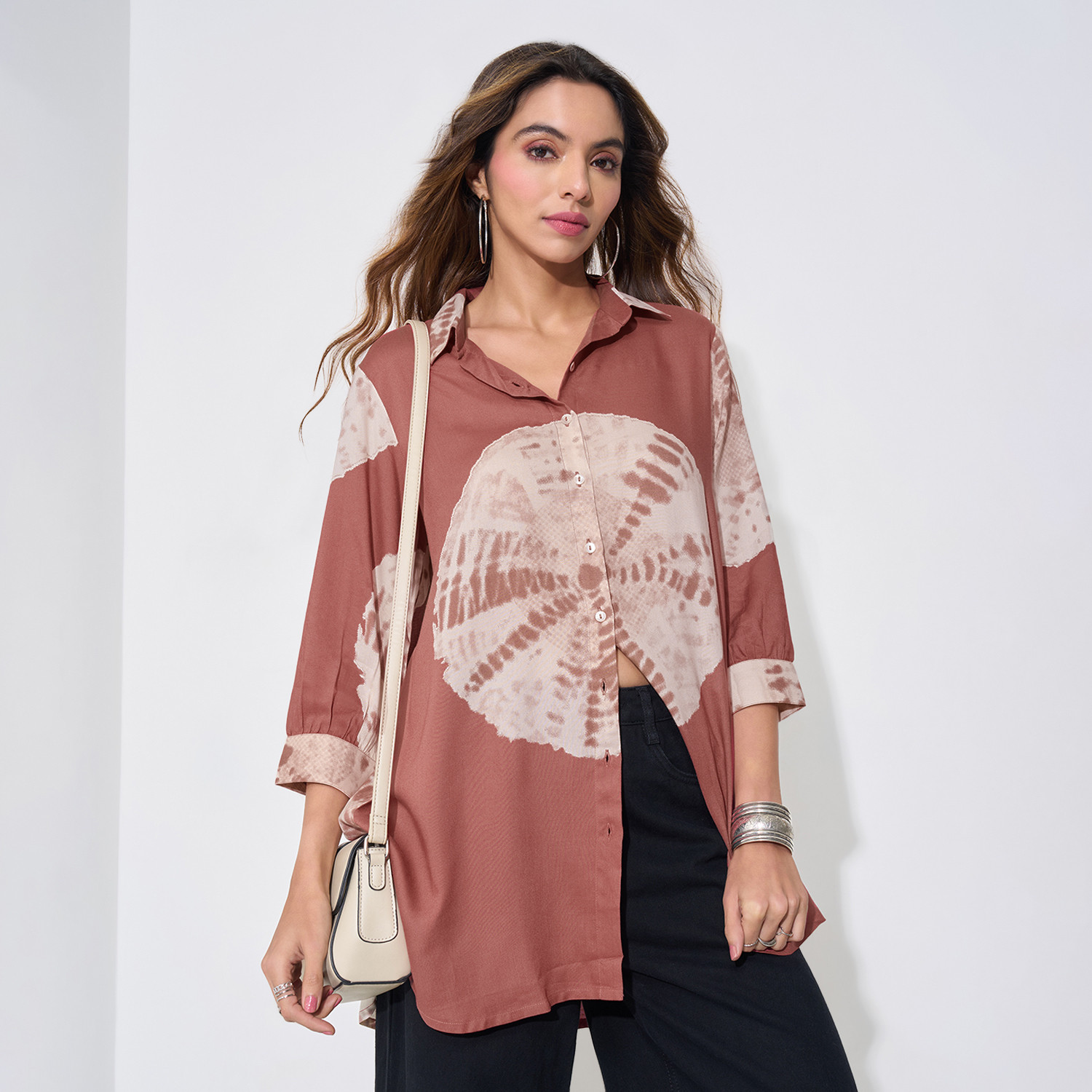 Image of Rangmanch by Pantaloons Casual Printed Women Pink Top