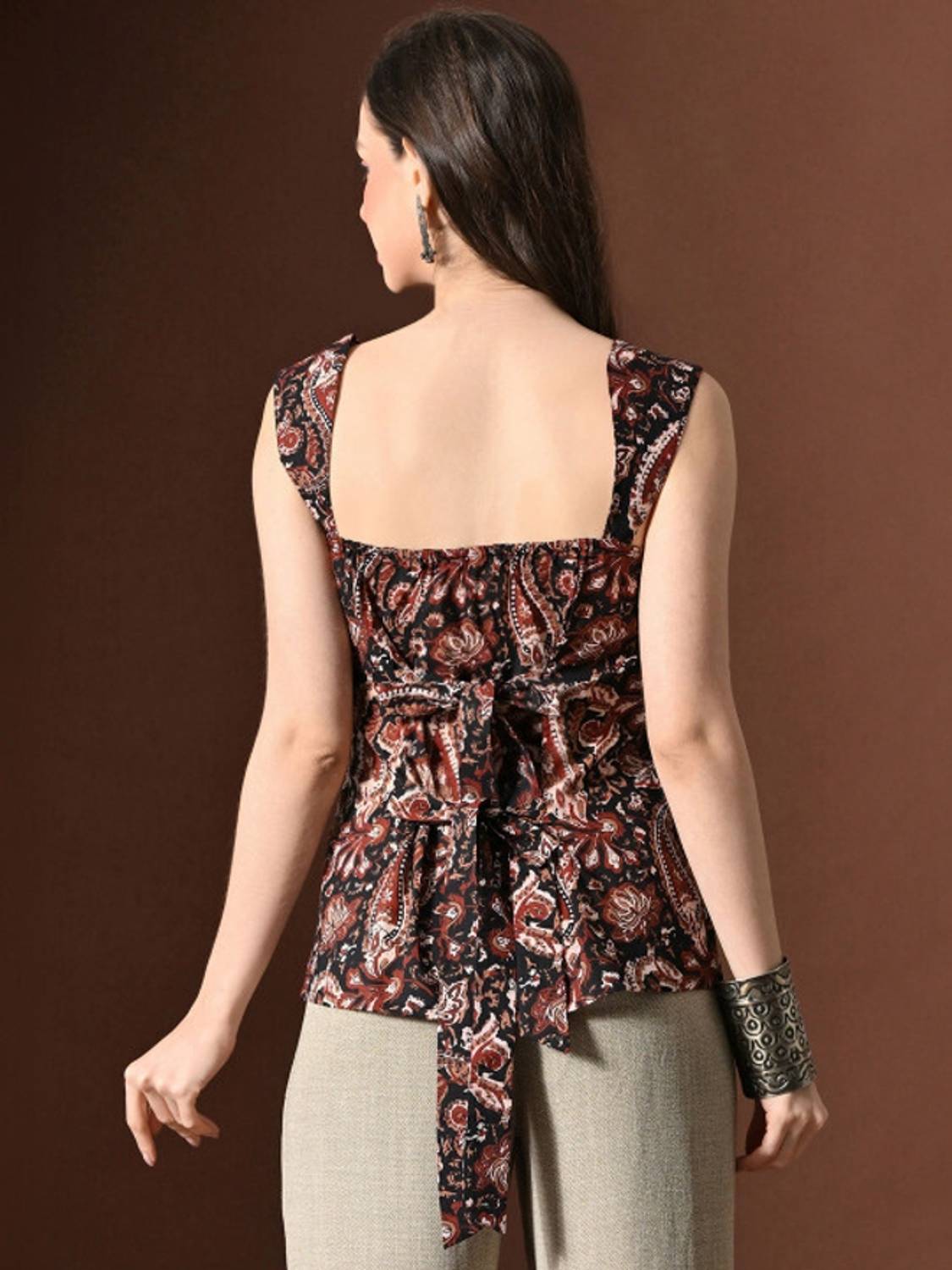 VastraAbhi Casual Printed Women Multicolor Top