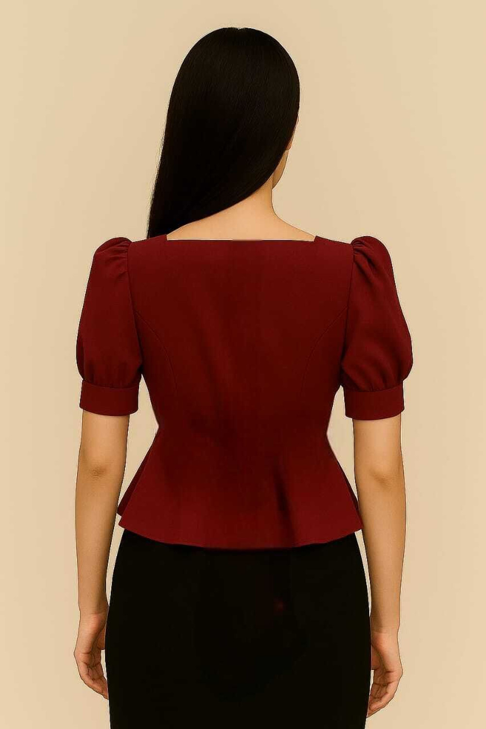 Image of Bi Fashion Casual Printed Women Maroon Top
