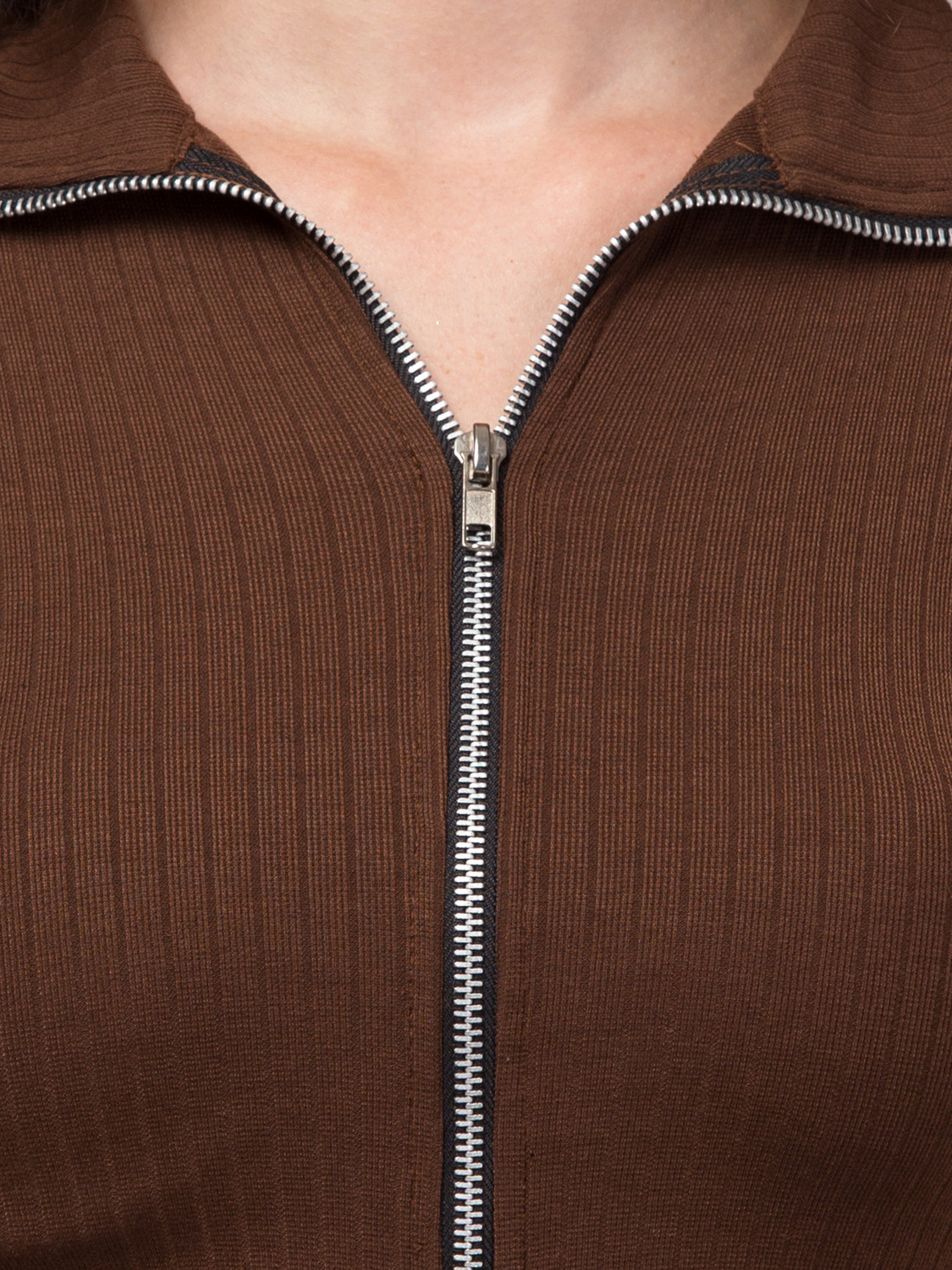 Image of MAUEX Casual Solid Women Brown Top